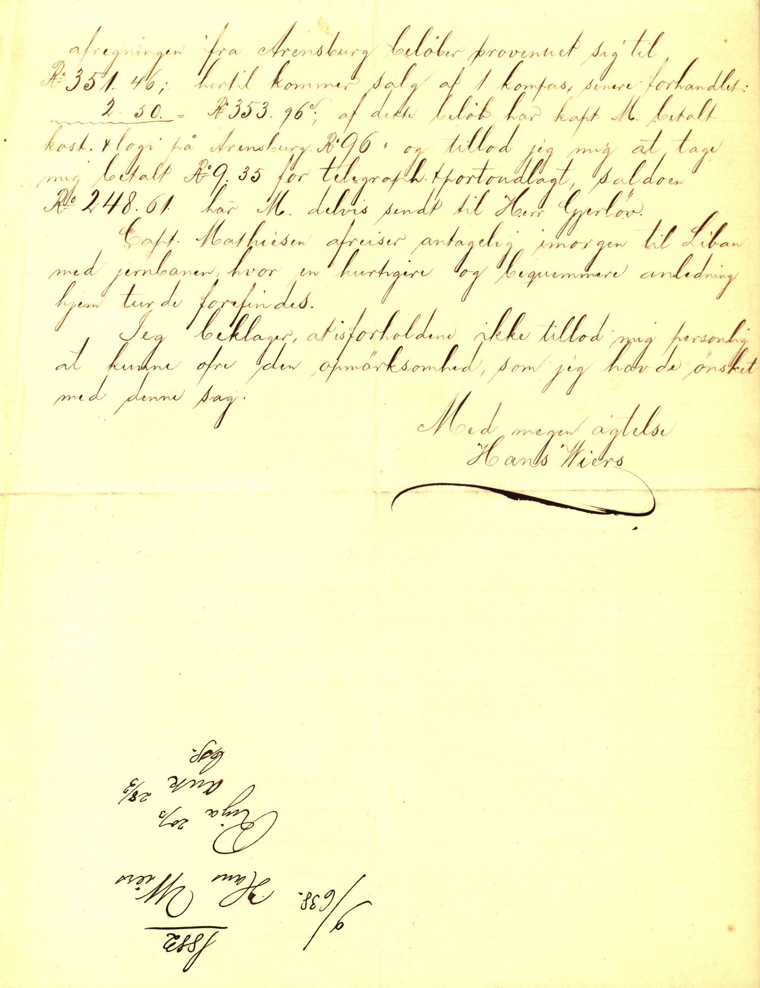 Pa 63 - Østlandske skibsassuranceforening, VEMU/A-1079/G/Ga/L0015/0002: Havaridokumenter / Fredrik Holst, Øgir, Vikingen, Vigilant, 1882, p. 47