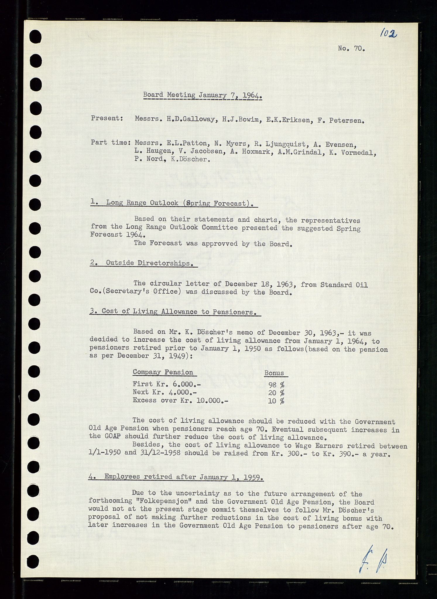 Pa 0982 - Esso Norge A/S, AV/SAST-A-100448/A/Aa/L0001/0004: Den administrerende direksjon Board minutes (styrereferater) / Den administrerende direksjon Board minutes (styrereferater), 1963-1964, p. 159