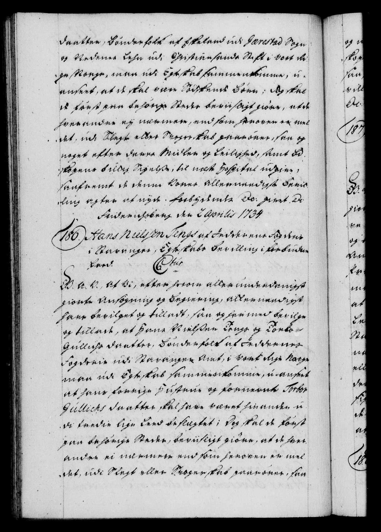 Danske Kanselli 1572-1799, AV/RA-EA-3023/F/Fc/Fca/Fcaa/L0028: Norske registre, 1733-1734, p. 470b