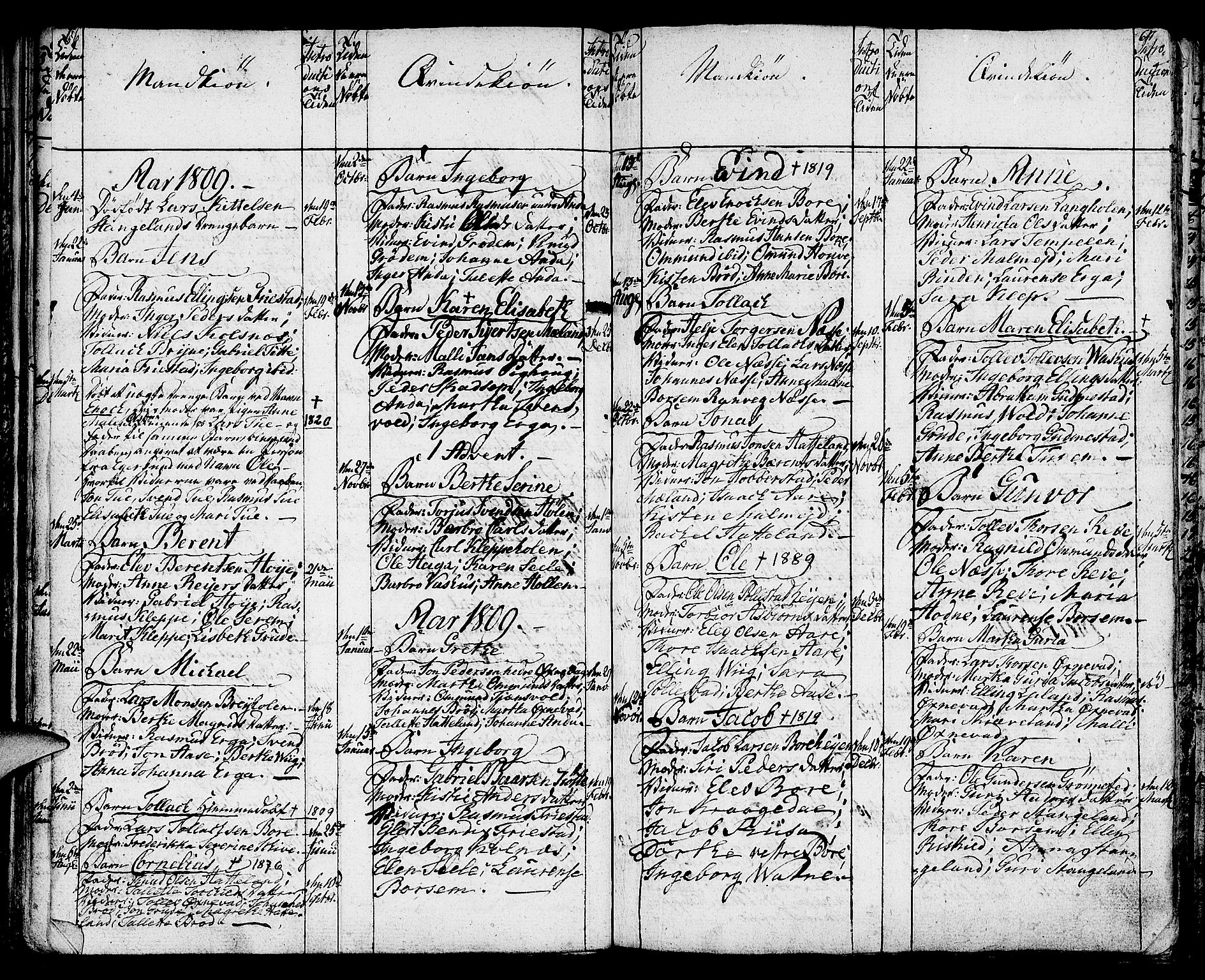 Klepp sokneprestkontor, SAST/A-101803/001/3/30BA/L0001: Parish register (official) no. A 1, 1793-1819, p. 66-67