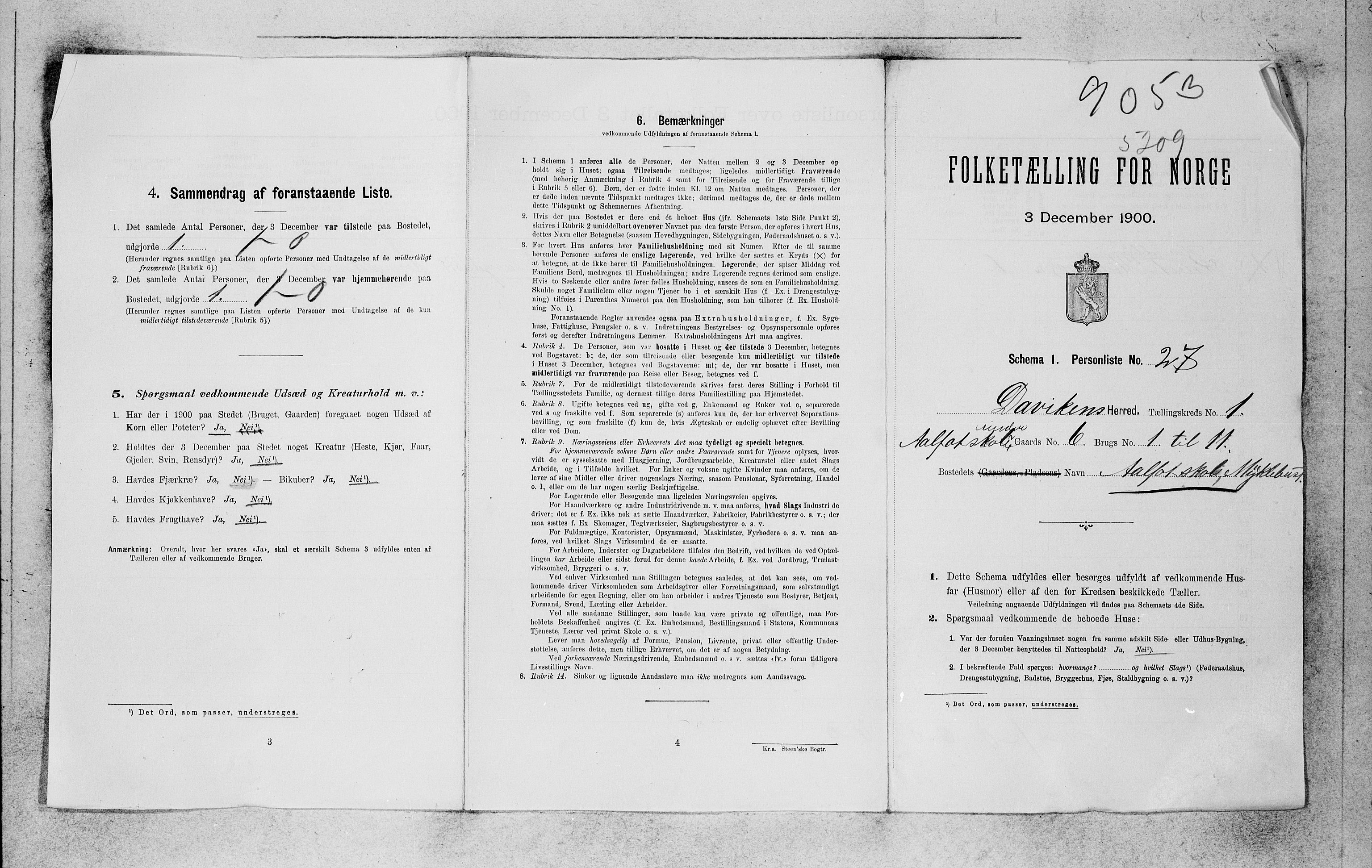 SAB, 1900 census for Davik, 1900, p. 36