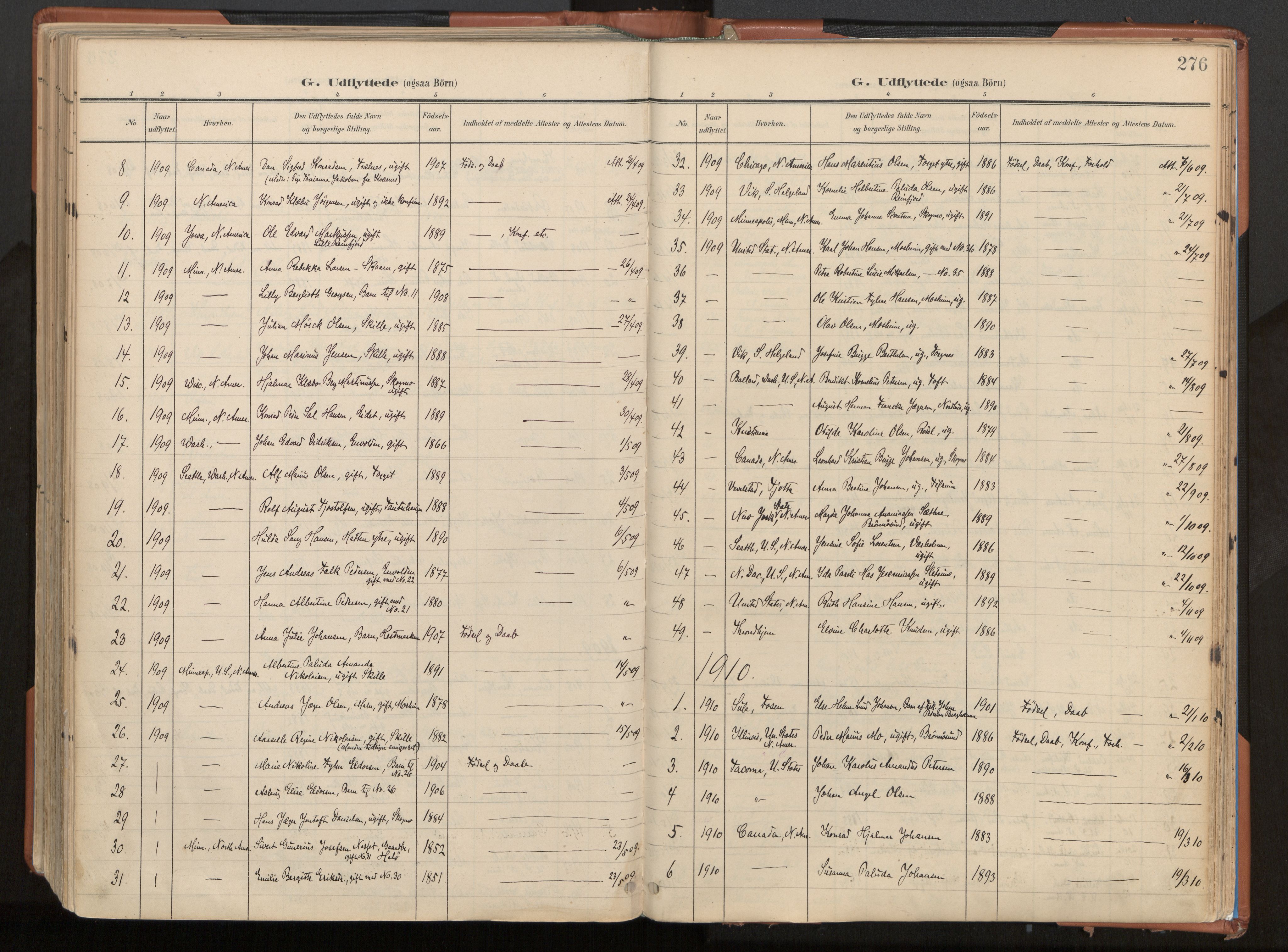 Ministerialprotokoller, klokkerbøker og fødselsregistre - Nordland, SAT/A-1459/813/L0201: Parish register (official) no. 813A11, 1901-1918, p. 276