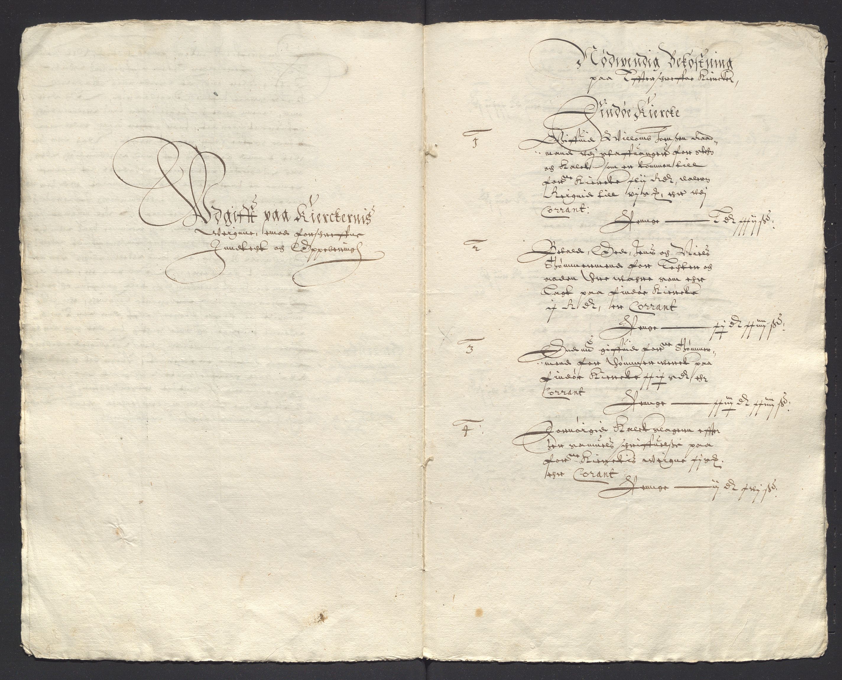 Stavanger len, AV/SAST-A-101870/Oa/L0017: Kirkeregnskaper, jordebøker, manntall, dommer, supplikker, befalinger, stevninger mv. 1617-1674. des. 1 s. 36-39, 46f, 54, 88ff, 98-102, 1600-1628, p. 48