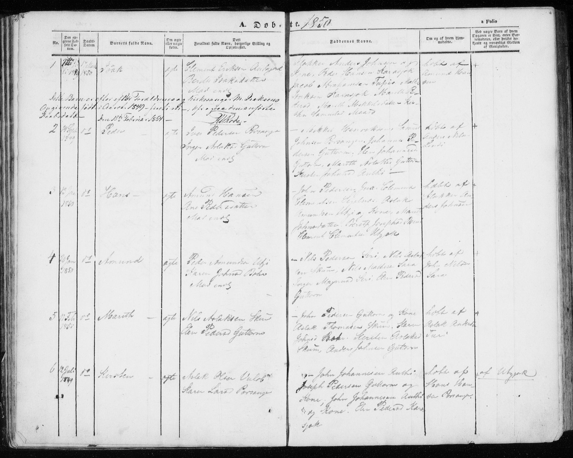 Kistrand/Porsanger sokneprestembete, SATØ/S-1351/H/Ha/L0012.kirke: Parish register (official) no. 12, 1843-1871, p. 56-57