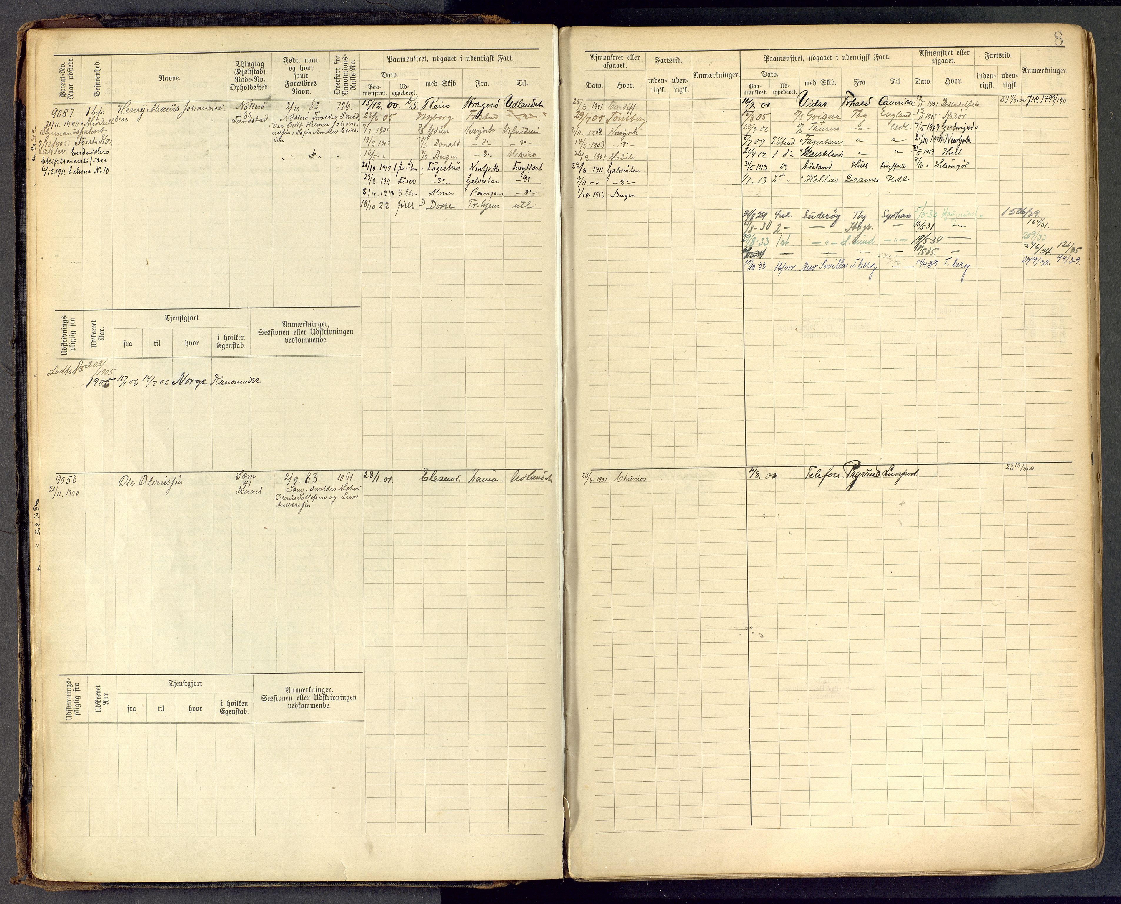 Tønsberg innrulleringskontor, AV/SAKO-A-786/F/Fc/Fcb/L0009: Hovedrulle Patent nr. 9043-9992, 1900-1921, p. 8