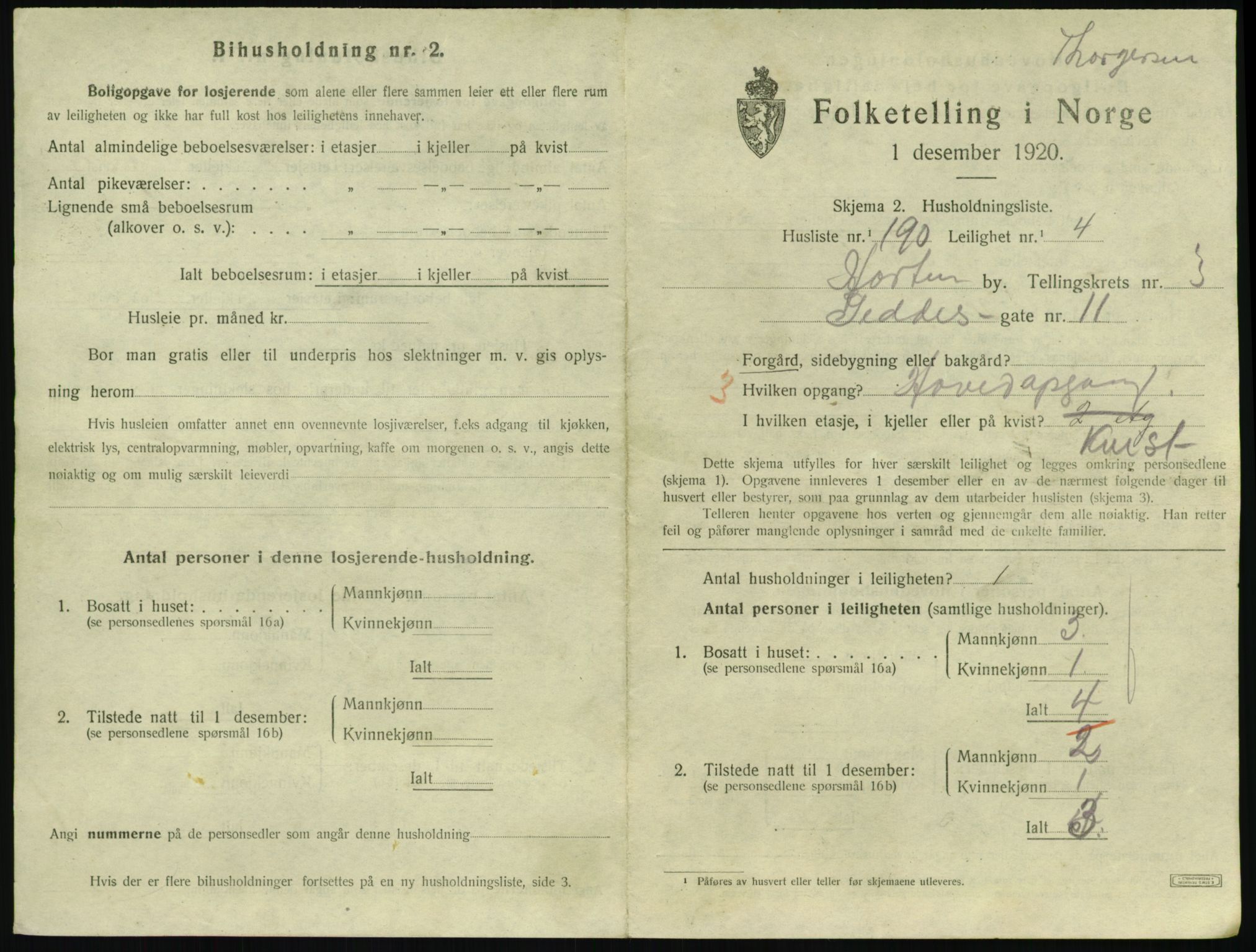 SAKO, 1920 census for Horten, 1920, p. 4739