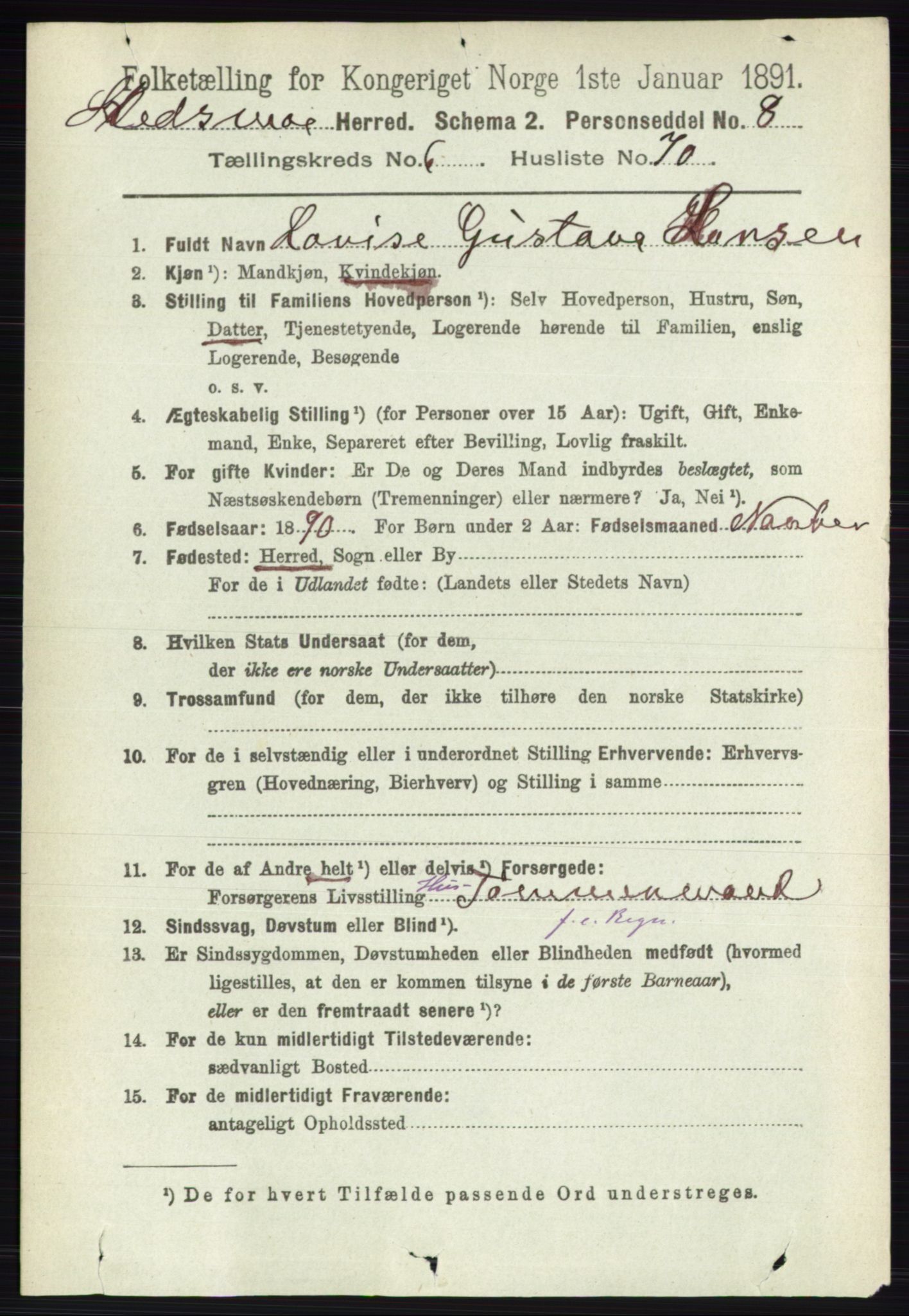 RA, 1891 census for 0231 Skedsmo, 1891, p. 3263