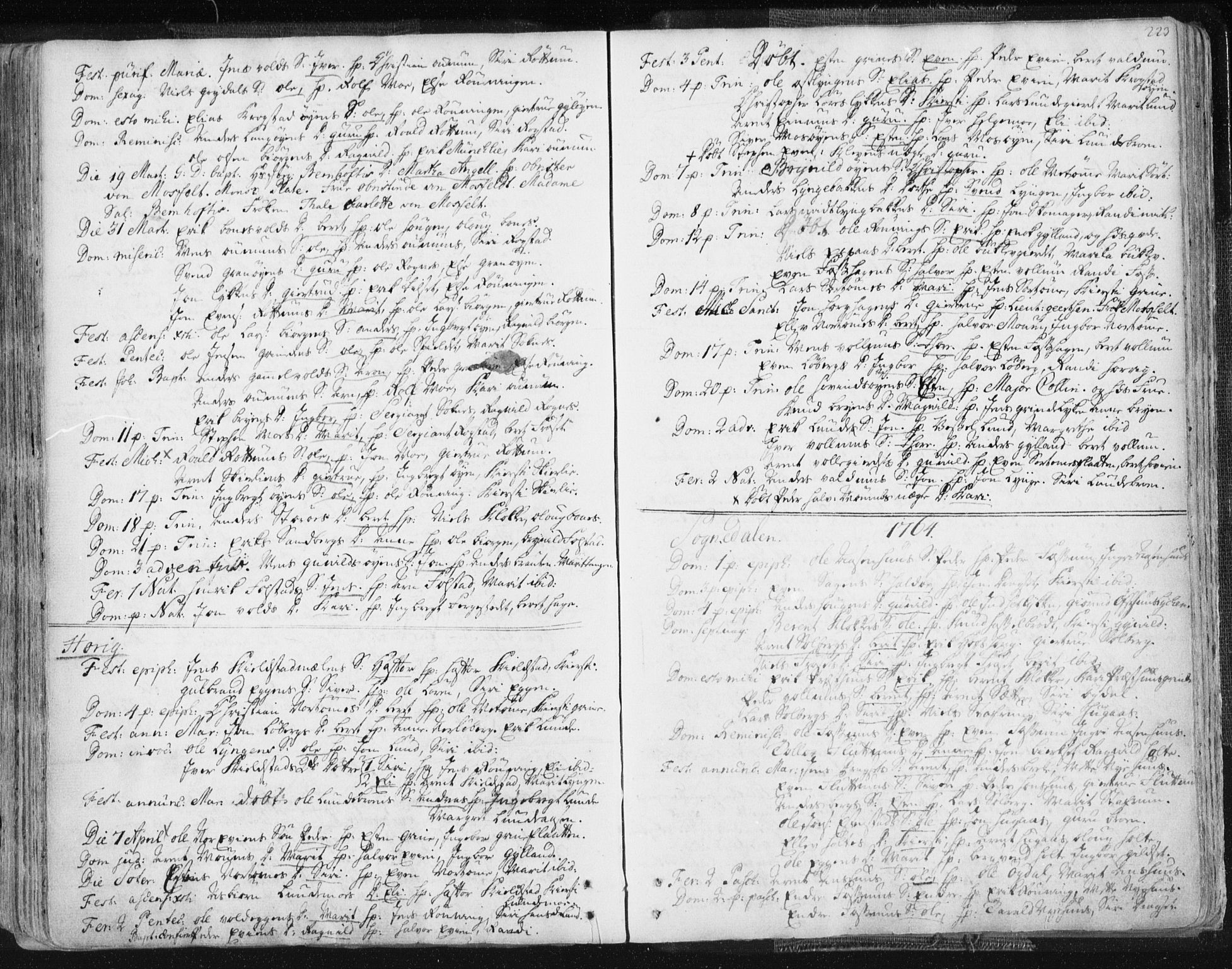 Ministerialprotokoller, klokkerbøker og fødselsregistre - Sør-Trøndelag, SAT/A-1456/687/L0991: Parish register (official) no. 687A02, 1747-1790, p. 223