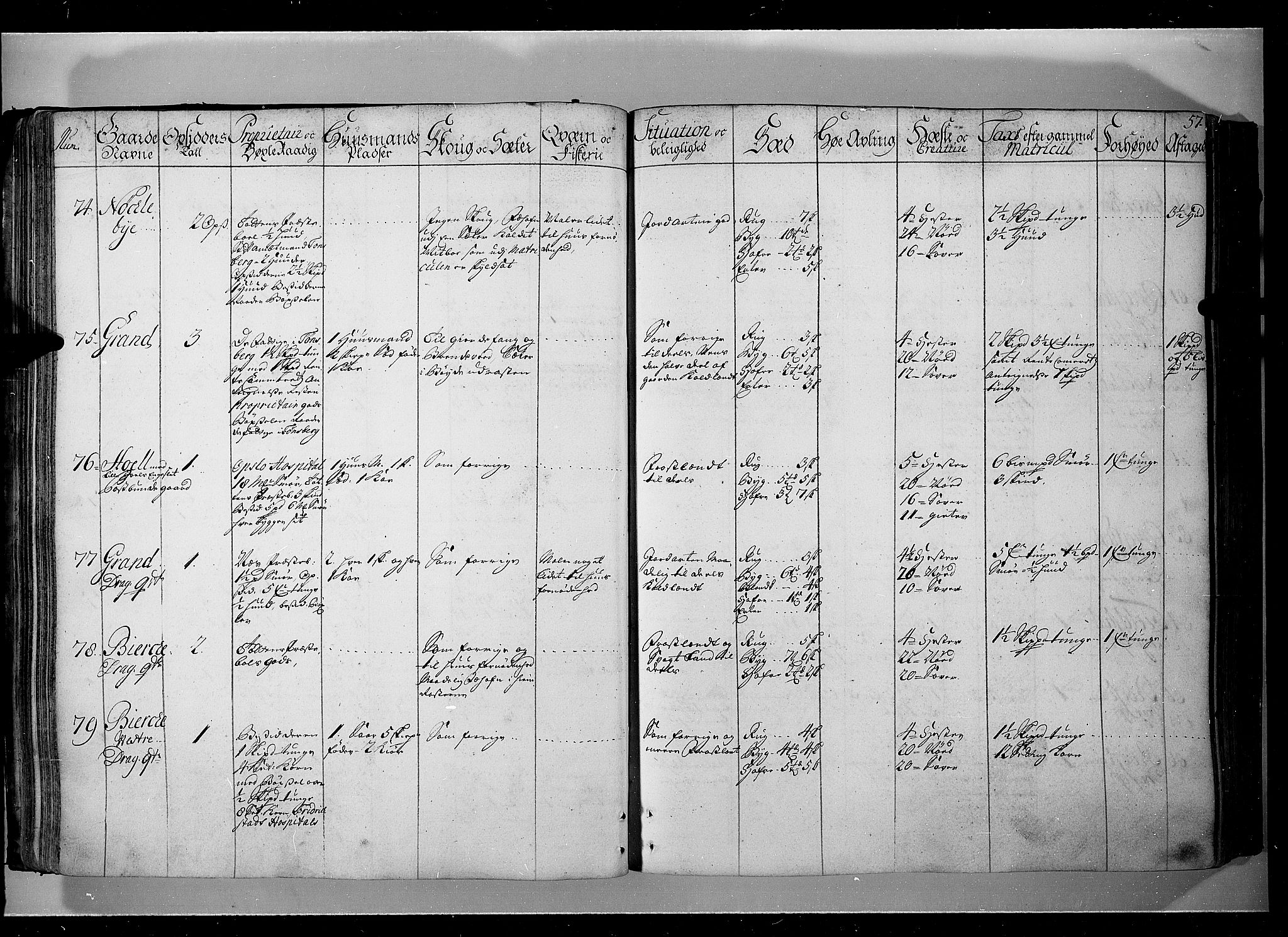 Rentekammeret inntil 1814, Realistisk ordnet avdeling, AV/RA-EA-4070/N/Nb/Nbf/L0104: Hadeland, Toten og Valdres eksaminasjonsprotokoll, 1723, p. 56b-57a