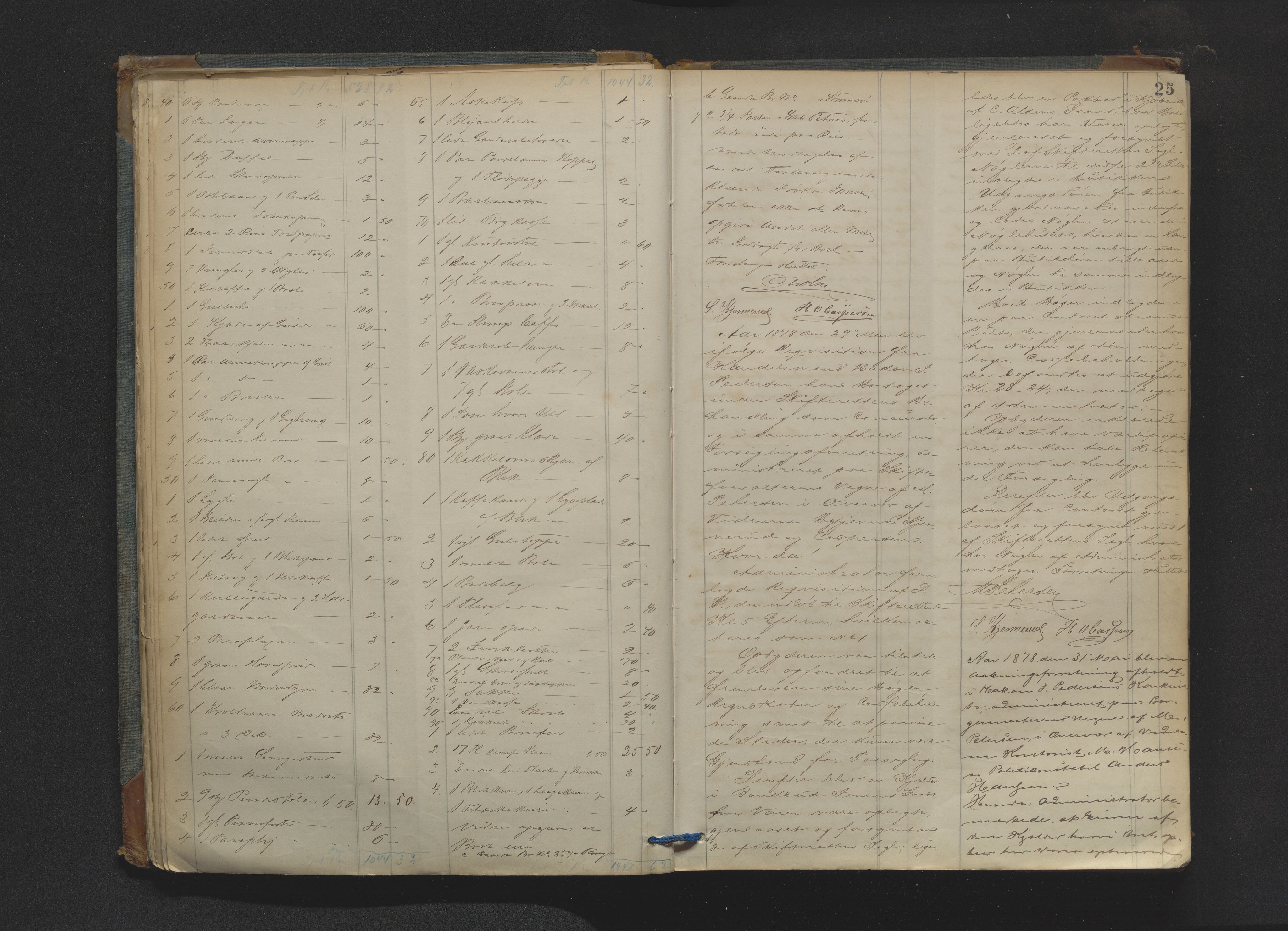 Drammen byfogd, AV/SAKO-A-222/H/Hb/Hbb/L0004: Registreringsprotokoll., 1878-1885, p. 25