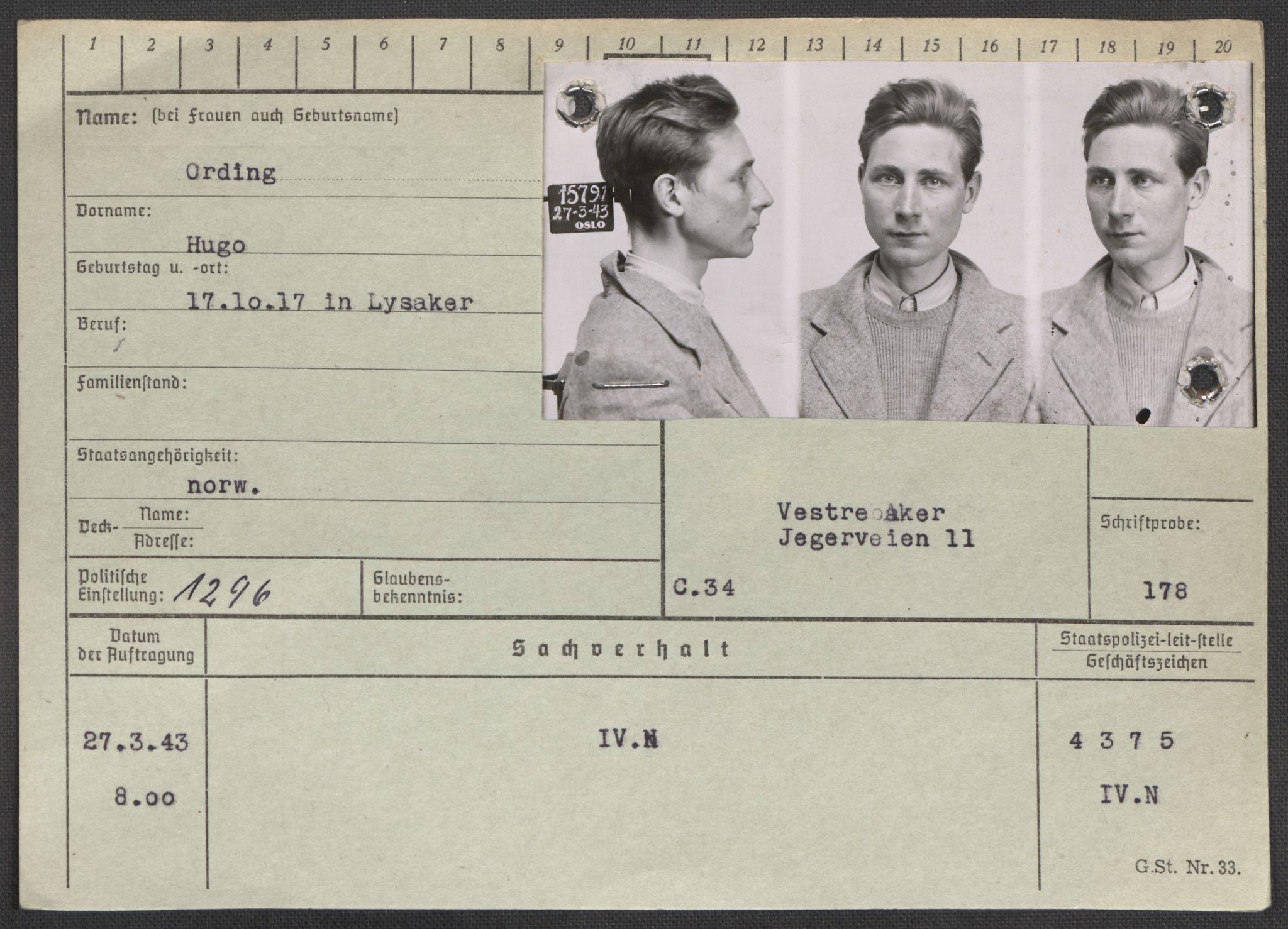 Befehlshaber der Sicherheitspolizei und des SD, RA/RAFA-5969/E/Ea/Eaa/L0008: Register over norske fanger i Møllergata 19: Oelze-Ru, 1940-1945, p. 480