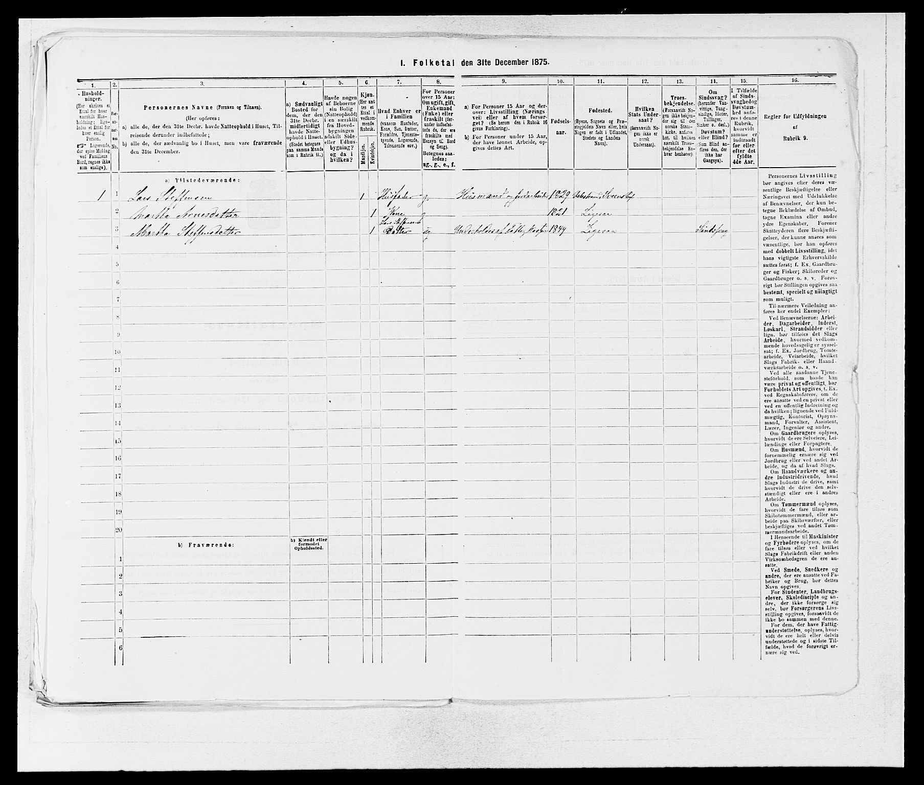 SAB, 1875 census for 1216P Sveio, 1875, p. 1361