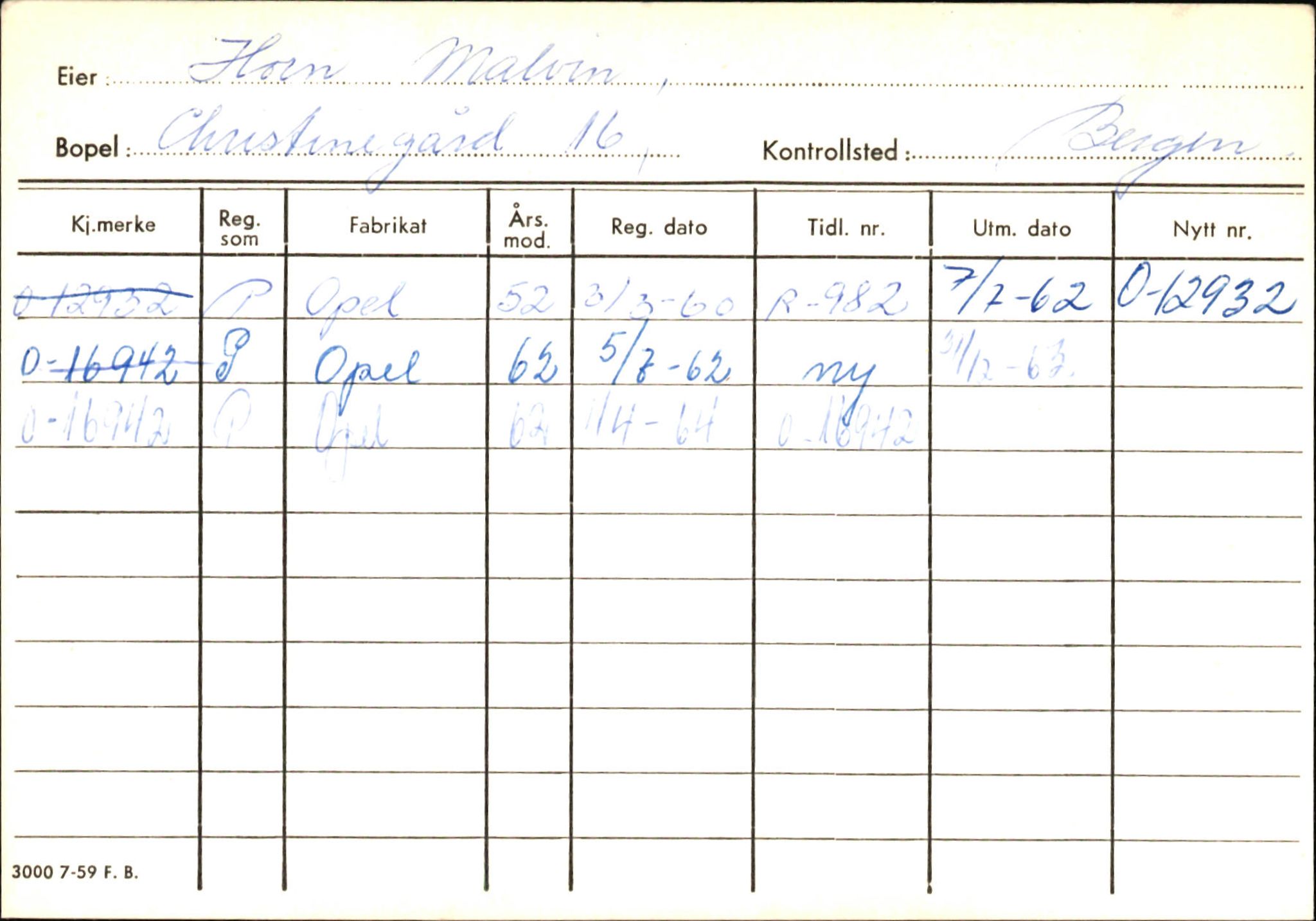 Statens vegvesen, Hordaland vegkontor, AV/SAB-A-5201/2/Hb/L0015: O-eierkort H-I, 1920-1971, p. 45