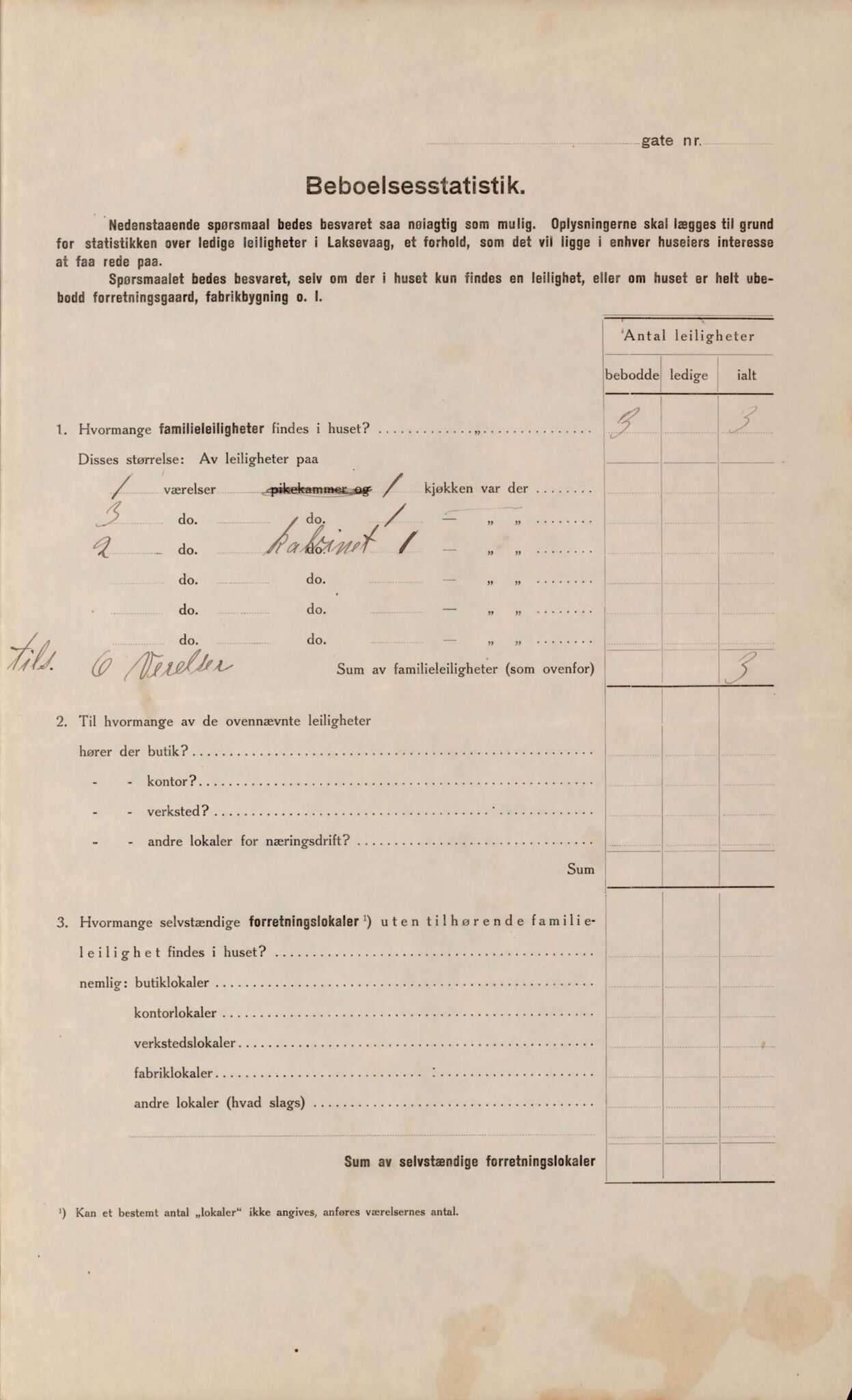 Laksevåg kommune. Folkeregisteret, BBA/A-1586/E/Ea/L0001: Folketellingskjema 1920, 1920, p. 8