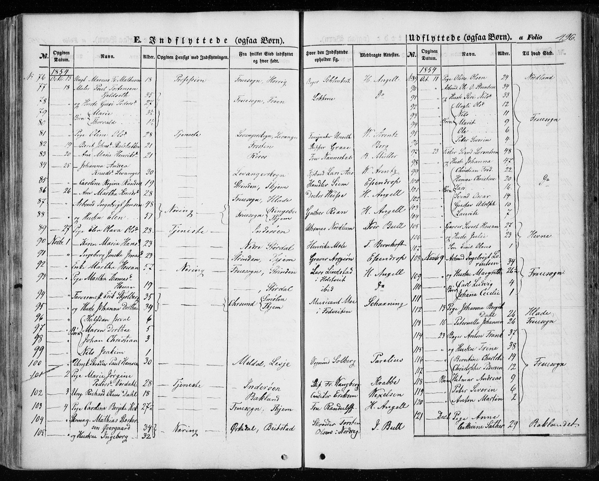 Ministerialprotokoller, klokkerbøker og fødselsregistre - Sør-Trøndelag, SAT/A-1456/601/L0051: Parish register (official) no. 601A19, 1848-1857, p. 496