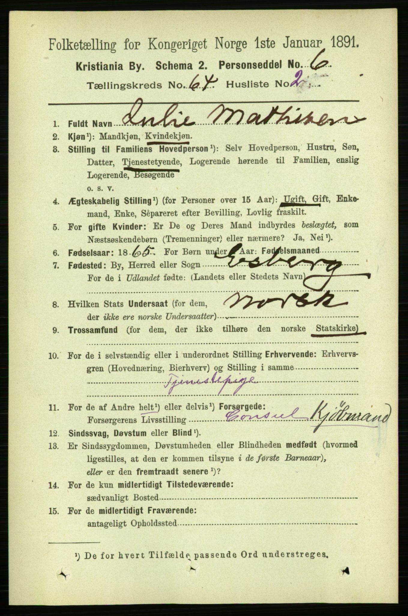 RA, 1891 census for 0301 Kristiania, 1891, p. 34412