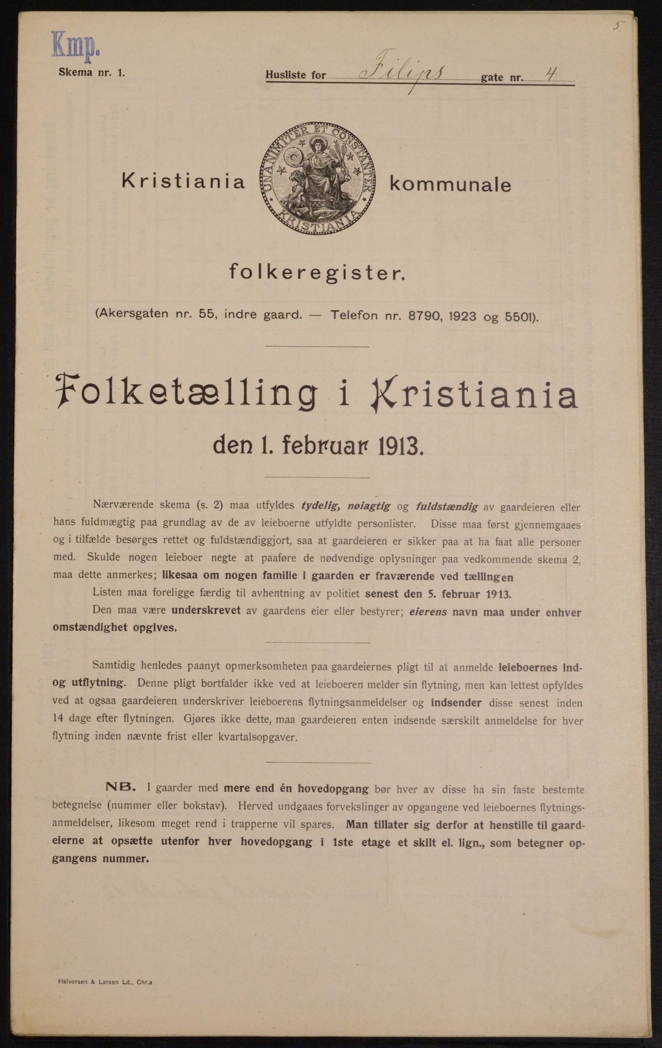 OBA, Municipal Census 1913 for Kristiania, 1913, p. 24356