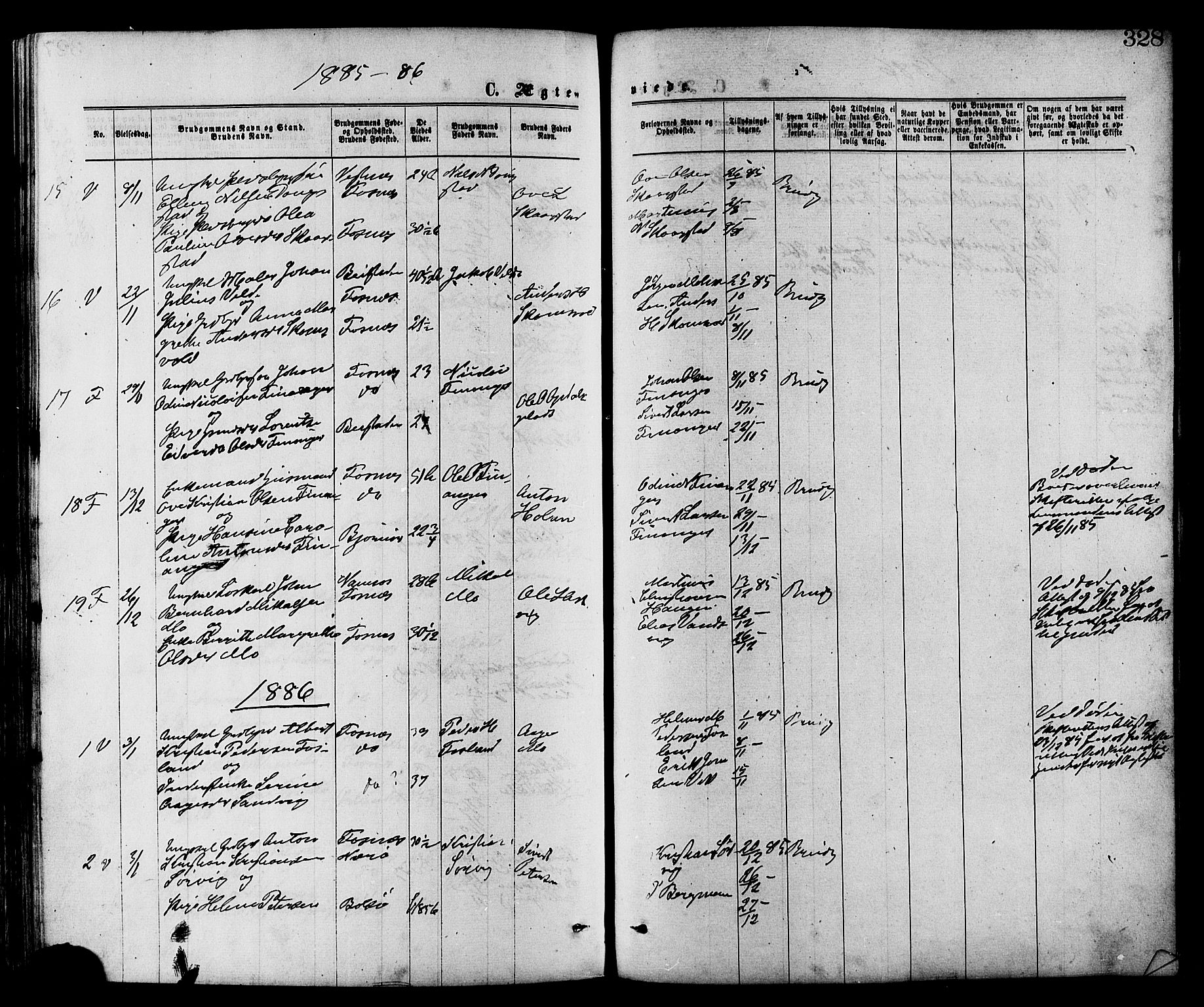 Ministerialprotokoller, klokkerbøker og fødselsregistre - Nord-Trøndelag, SAT/A-1458/773/L0616: Parish register (official) no. 773A07, 1870-1887, p. 328
