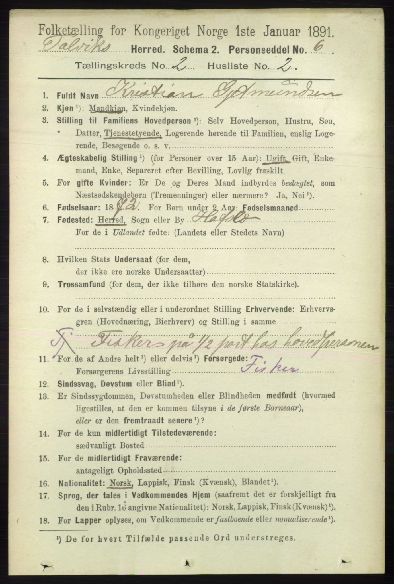 RA, 1891 census for 2013 Talvik, 1891, p. 545