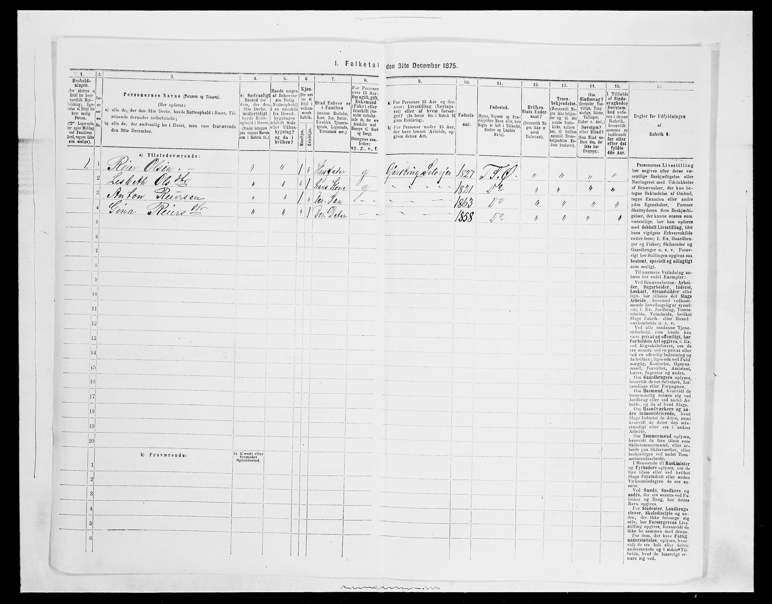 SAH, 1875 census for 0521P Øyer, 1875, p. 1145