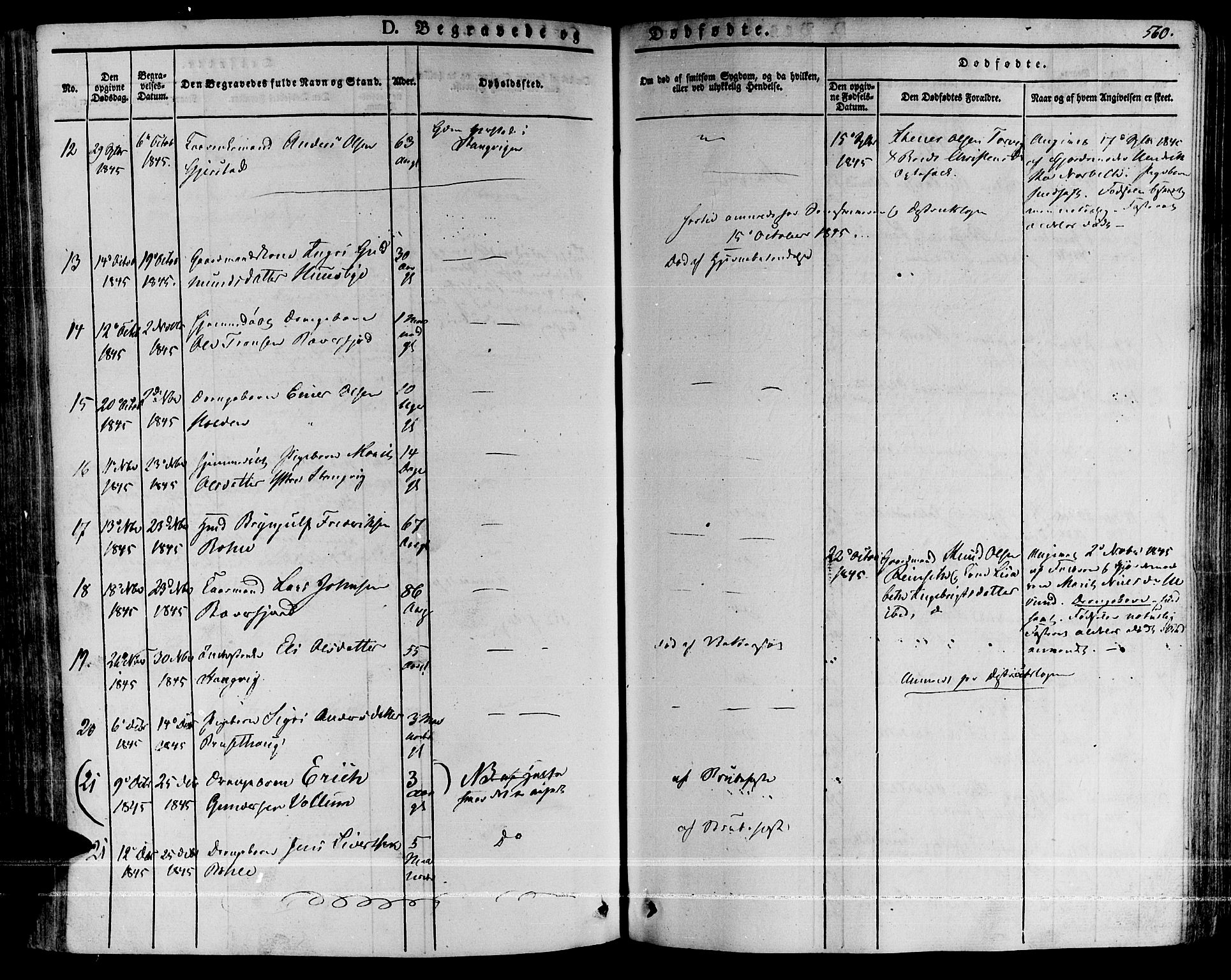 Ministerialprotokoller, klokkerbøker og fødselsregistre - Møre og Romsdal, AV/SAT-A-1454/592/L1024: Parish register (official) no. 592A03 /1, 1831-1849, p. 560