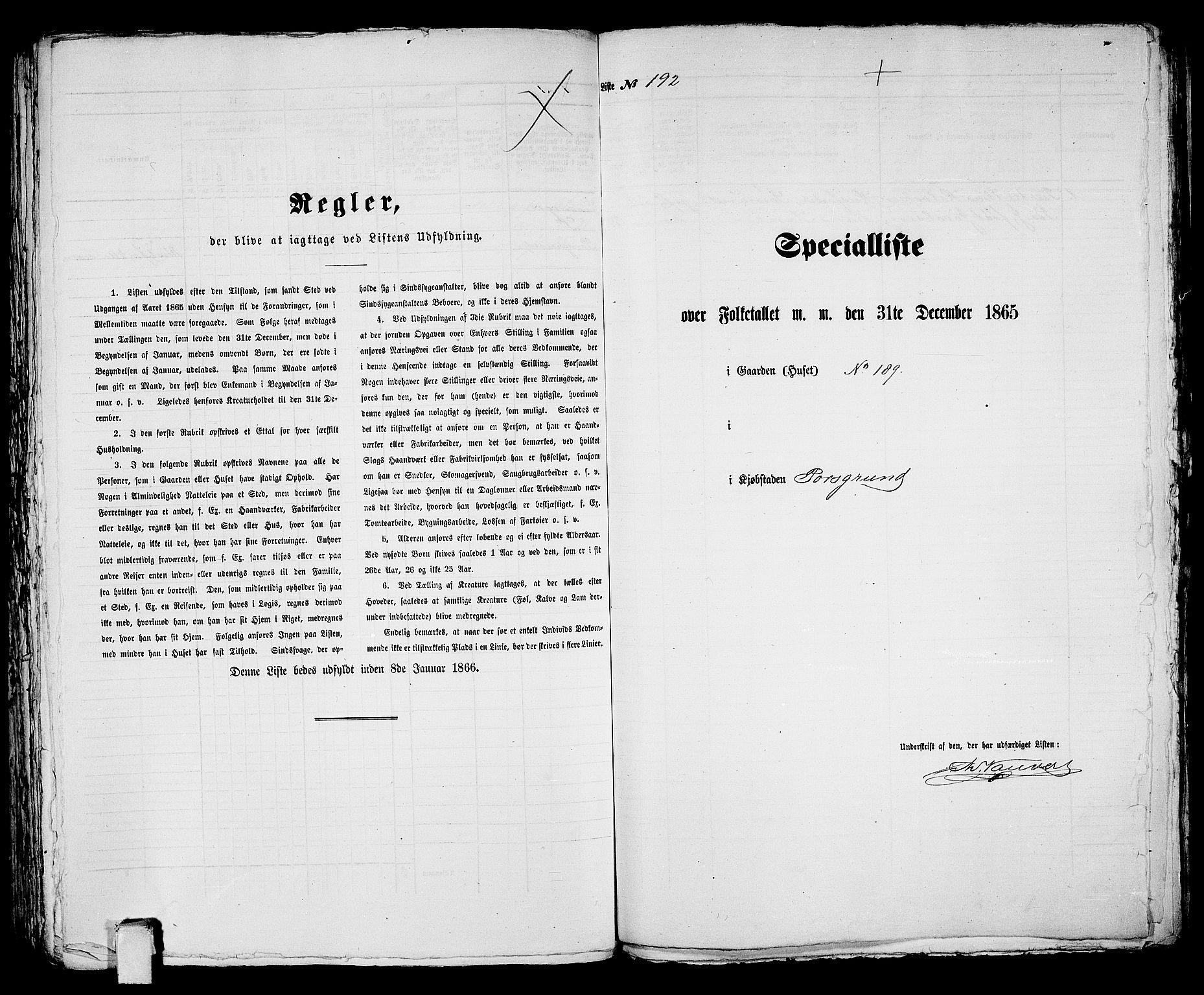 RA, 1865 census for Porsgrunn, 1865, p. 392