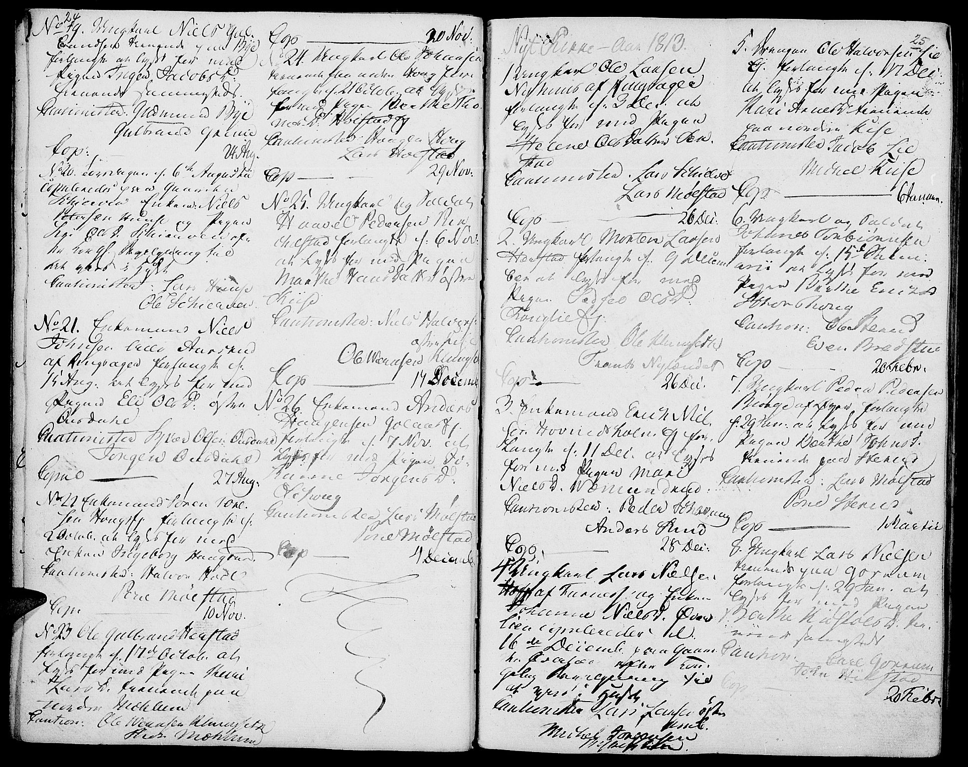 Nes prestekontor, Hedmark, SAH/PREST-020/K/Ka/L0001: Parish register (official) no. 1, 1802-1814, p. 24-25