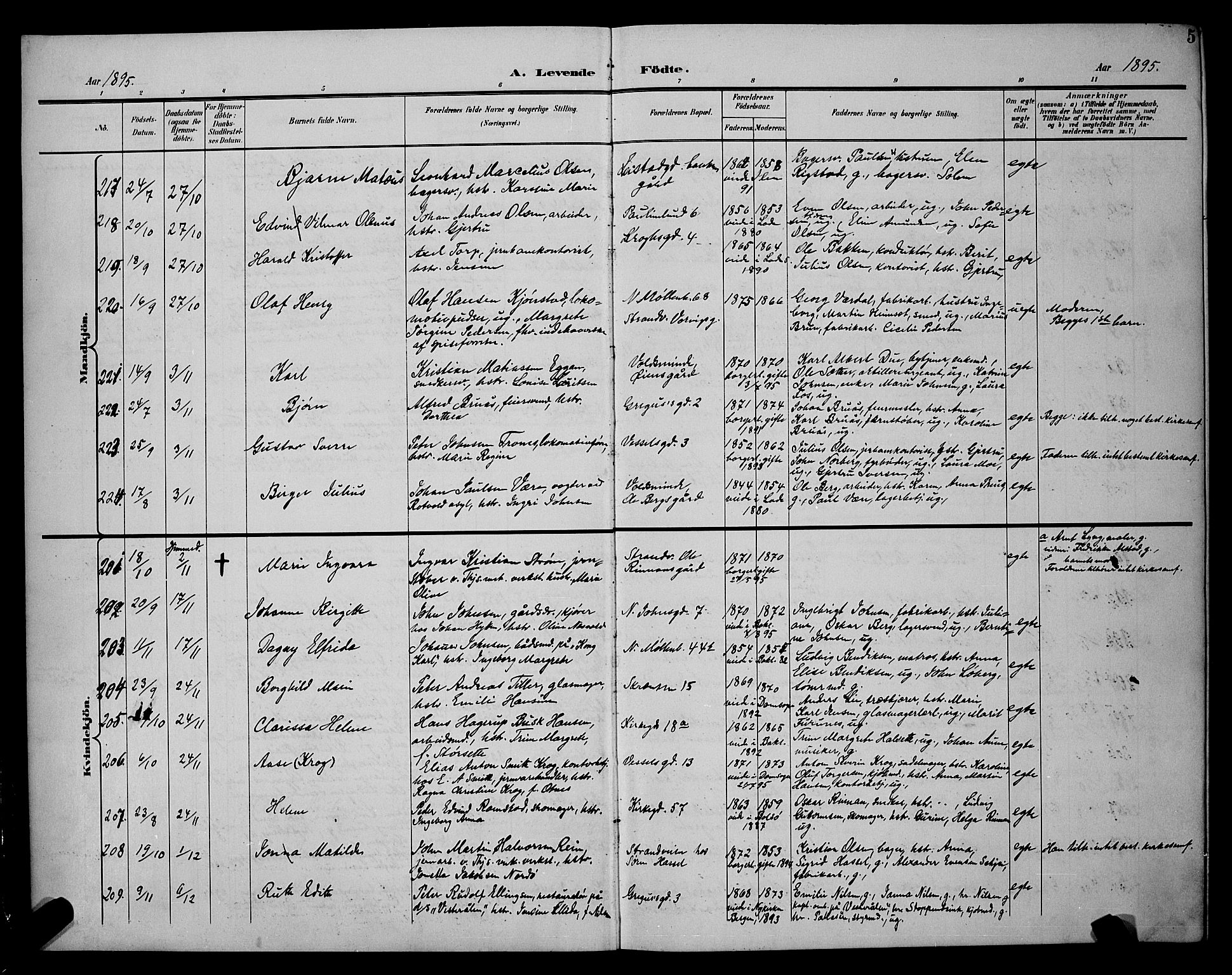 Ministerialprotokoller, klokkerbøker og fødselsregistre - Sør-Trøndelag, AV/SAT-A-1456/604/L0225: Parish register (copy) no. 604C08, 1895-1899, p. 5