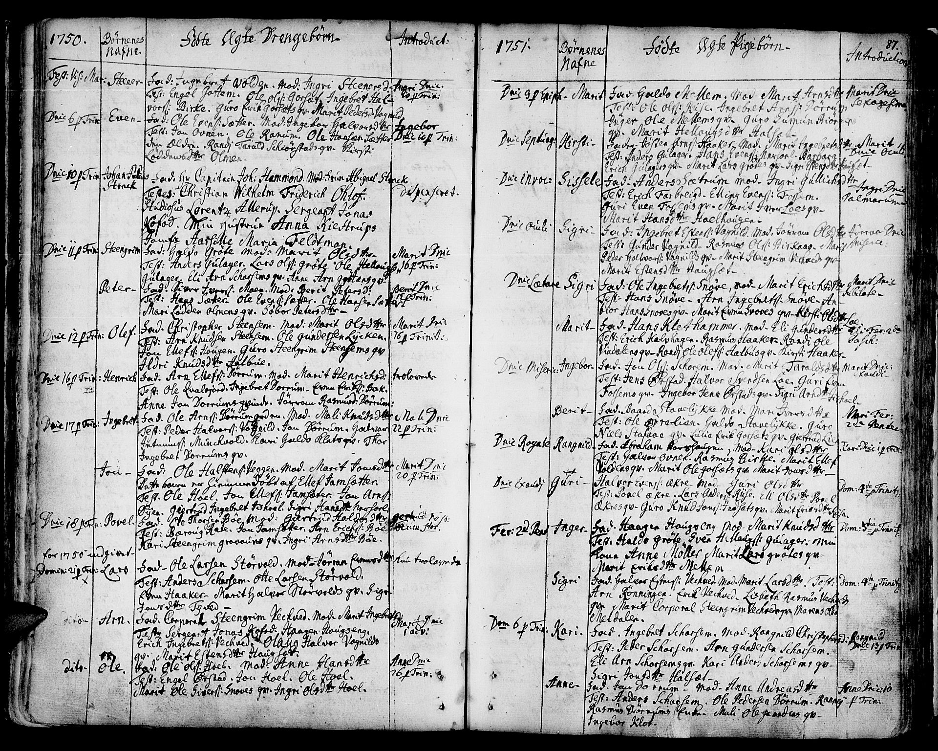 Ministerialprotokoller, klokkerbøker og fødselsregistre - Sør-Trøndelag, SAT/A-1456/678/L0891: Parish register (official) no. 678A01, 1739-1780, p. 87