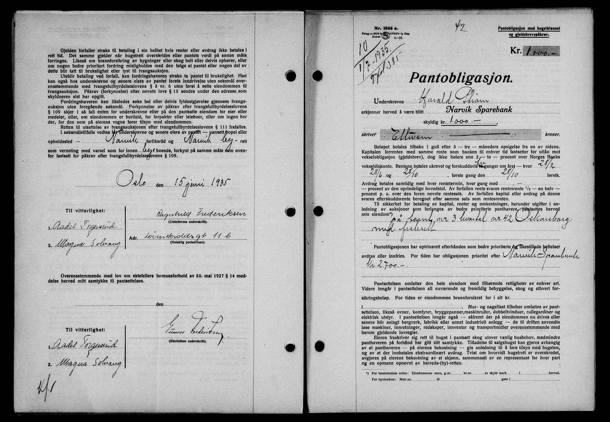Narvik sorenskriveri, SAT/A-0002/1/2/2C/2Ca/L0011: Mortgage book no. 14, 1935-1937, Deed date: 01.07.1935