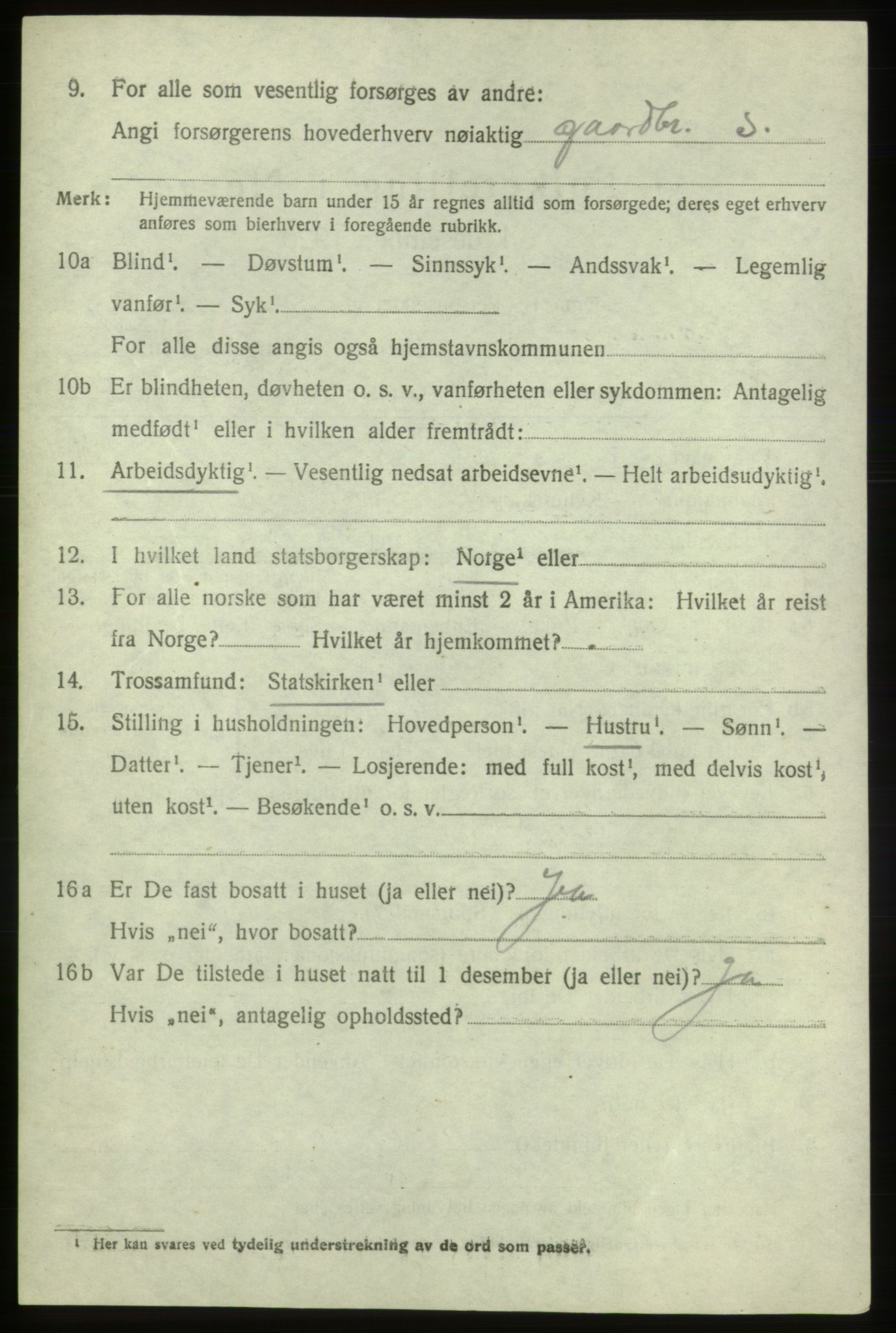 SAB, 1920 census for Sveio, 1920, p. 2075