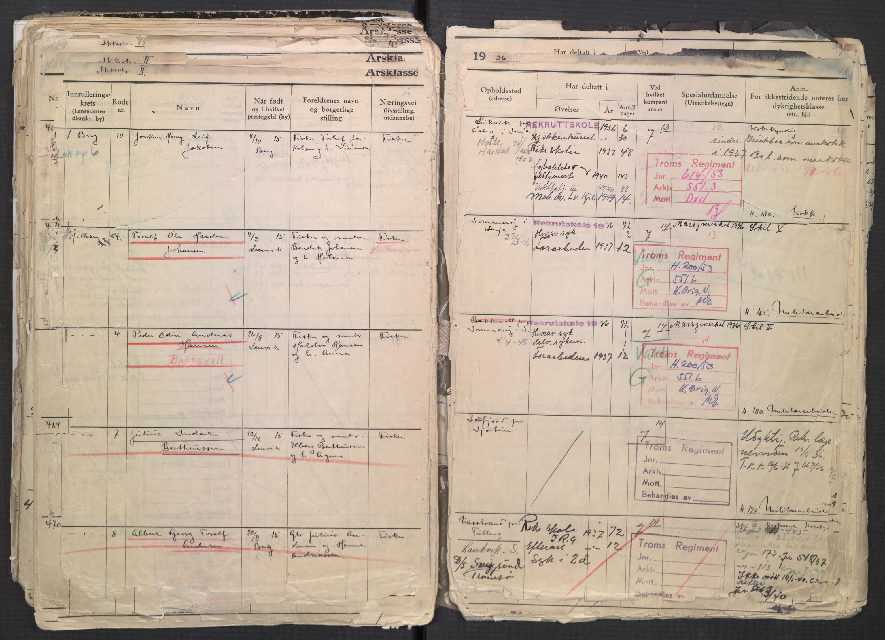 Forsvaret, Troms infanteriregiment nr. 16, AV/RA-RAFA-3146/P/Pa/L0007/0001: Ruller / Rulle for regimentets menige mannskaper, årsklasse 1936, 1936, p. 131