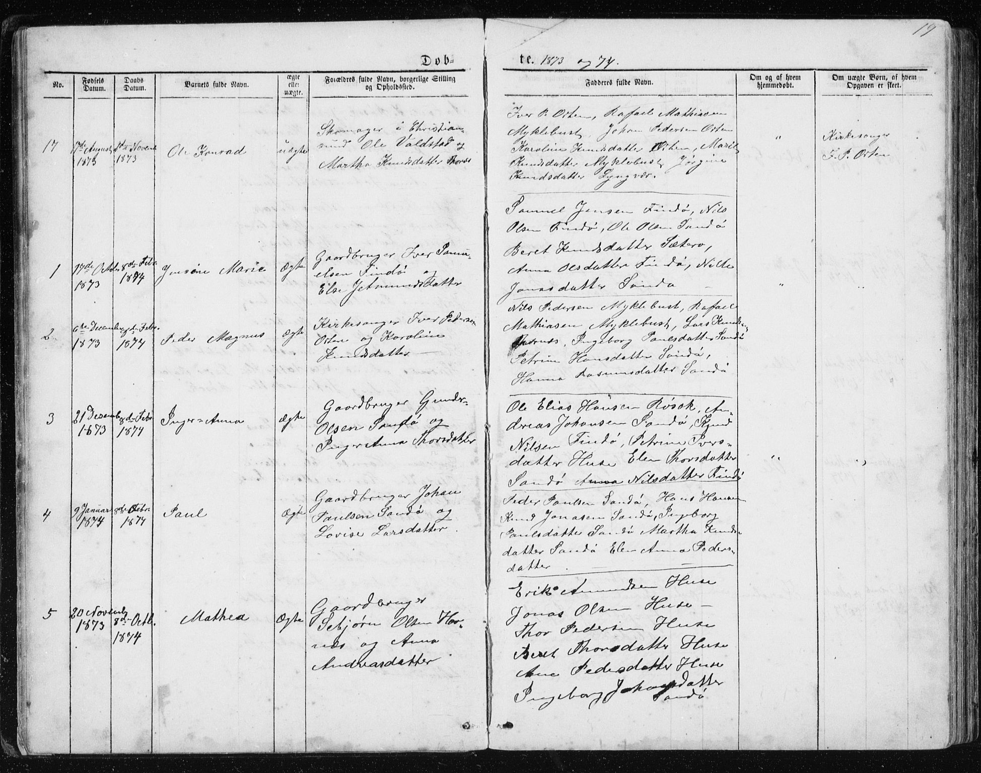 Ministerialprotokoller, klokkerbøker og fødselsregistre - Møre og Romsdal, SAT/A-1454/561/L0732: Parish register (copy) no. 561C02, 1867-1900, p. 19