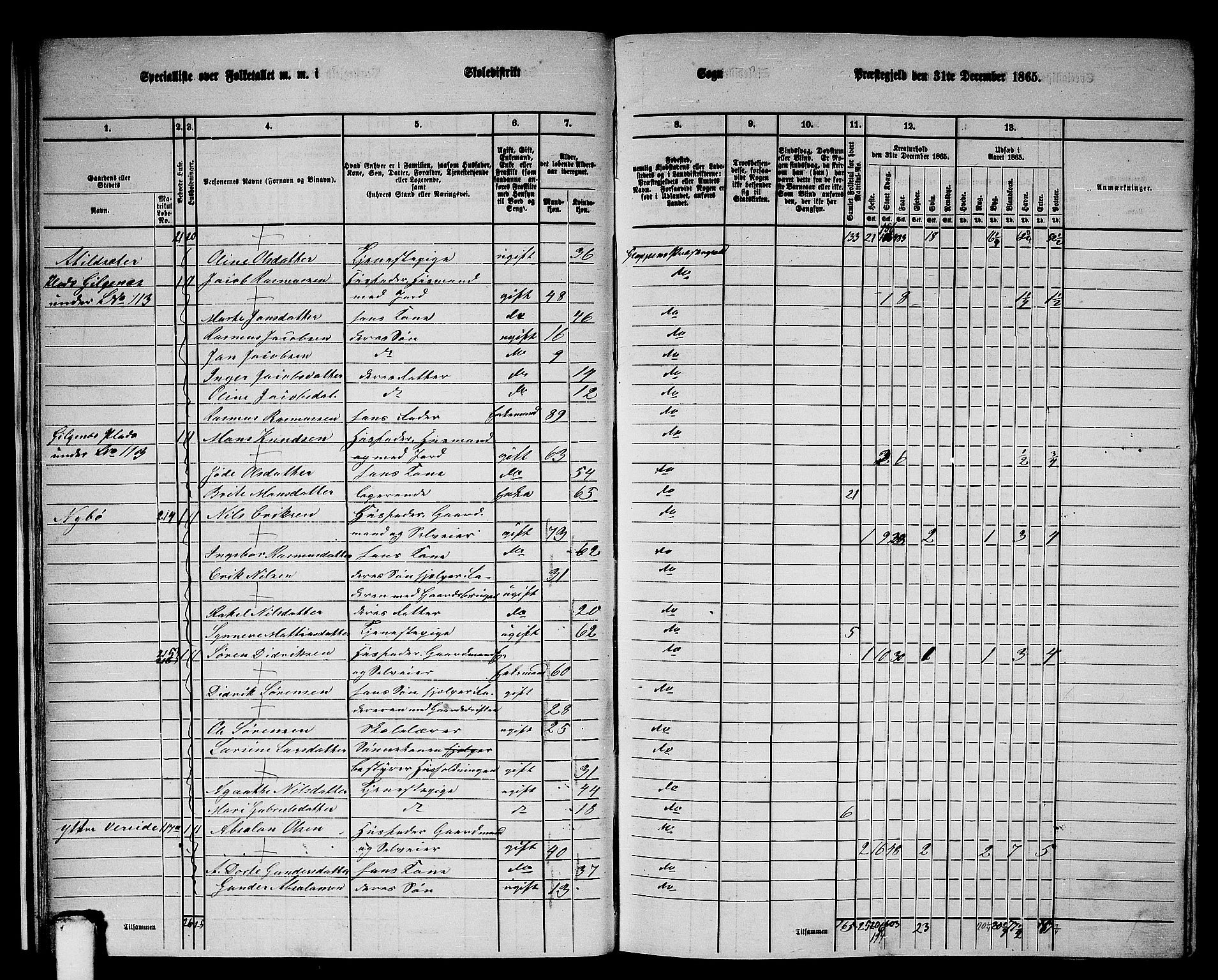 RA, 1865 census for Gloppen, 1865, p. 21