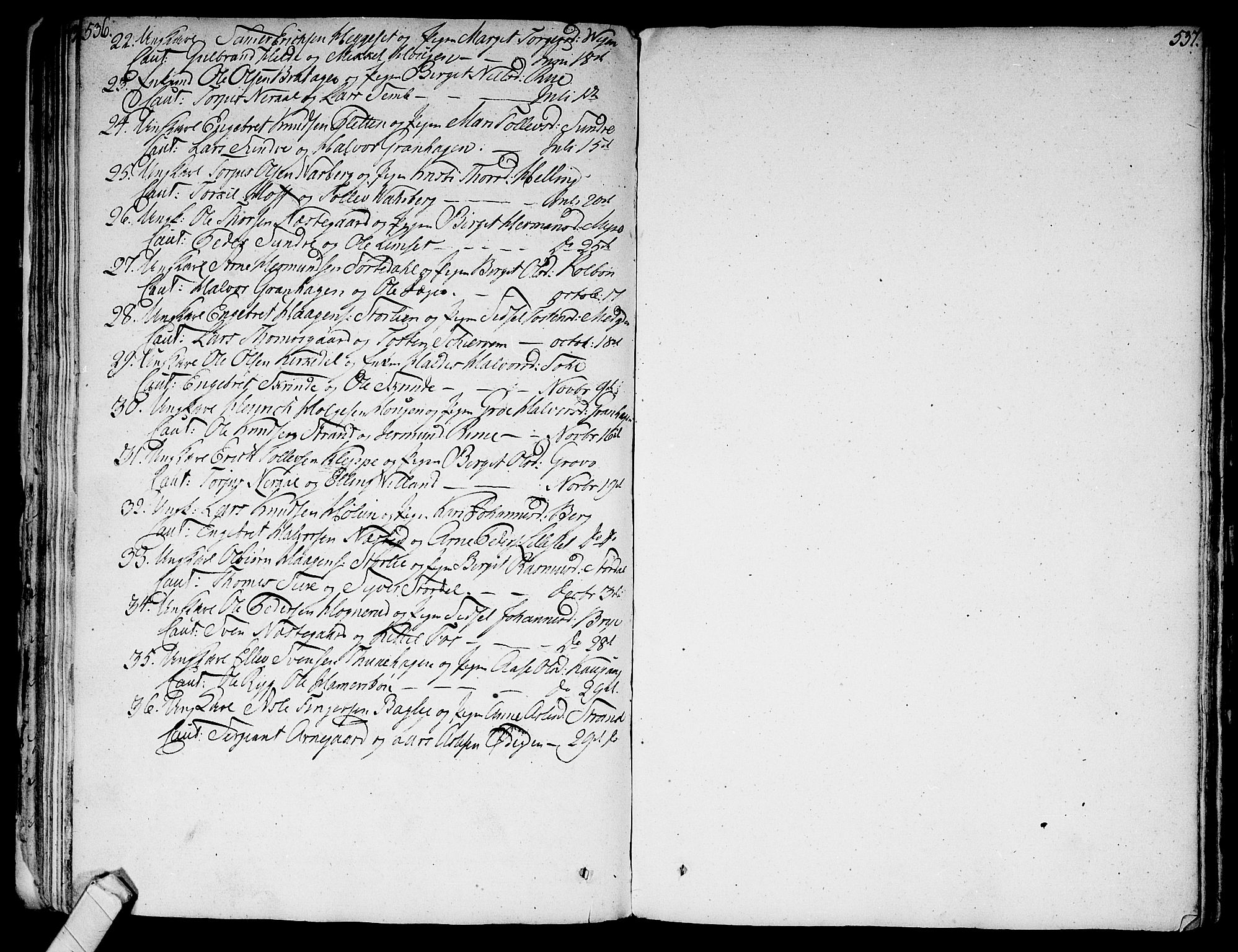 Ål kirkebøker, AV/SAKO-A-249/F/Fa/L0003: Parish register (official) no. I 3, 1807-1814, p. 536-537