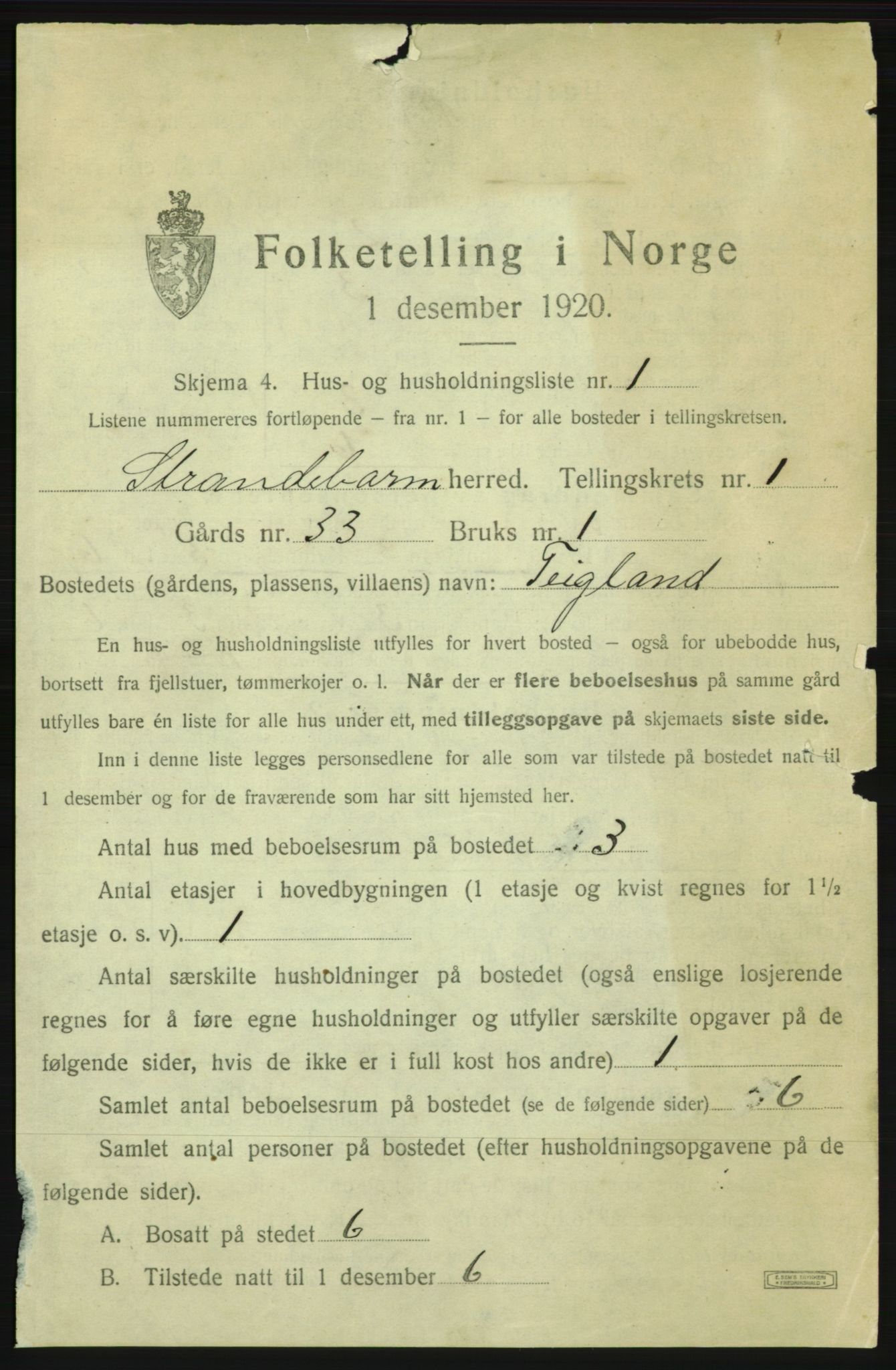 SAB, 1920 census for Strandebarm, 1920, p. 28