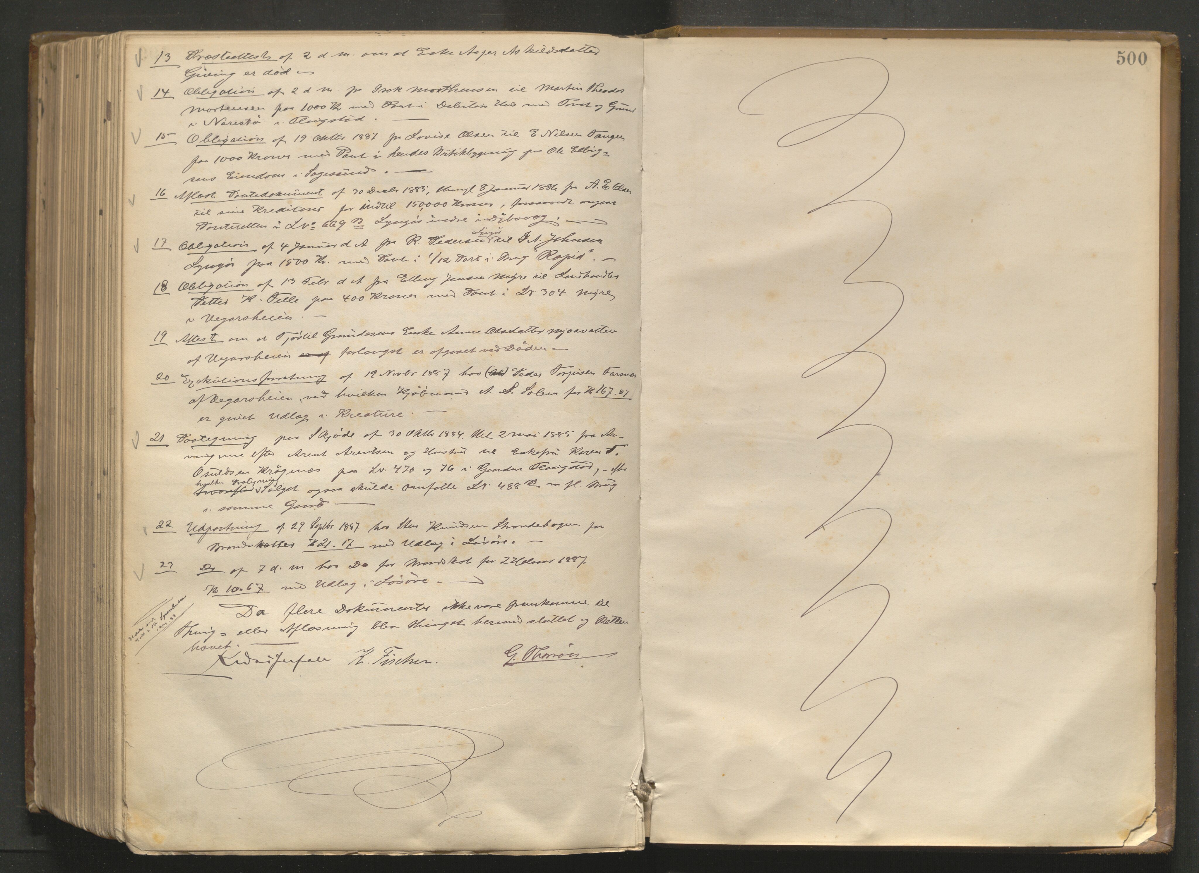 Holt sorenskriveri, AV/SAK-1221-0002/F/Fa/L0015: Tingbok nr 15, 1882-1888, p. 499b-500a