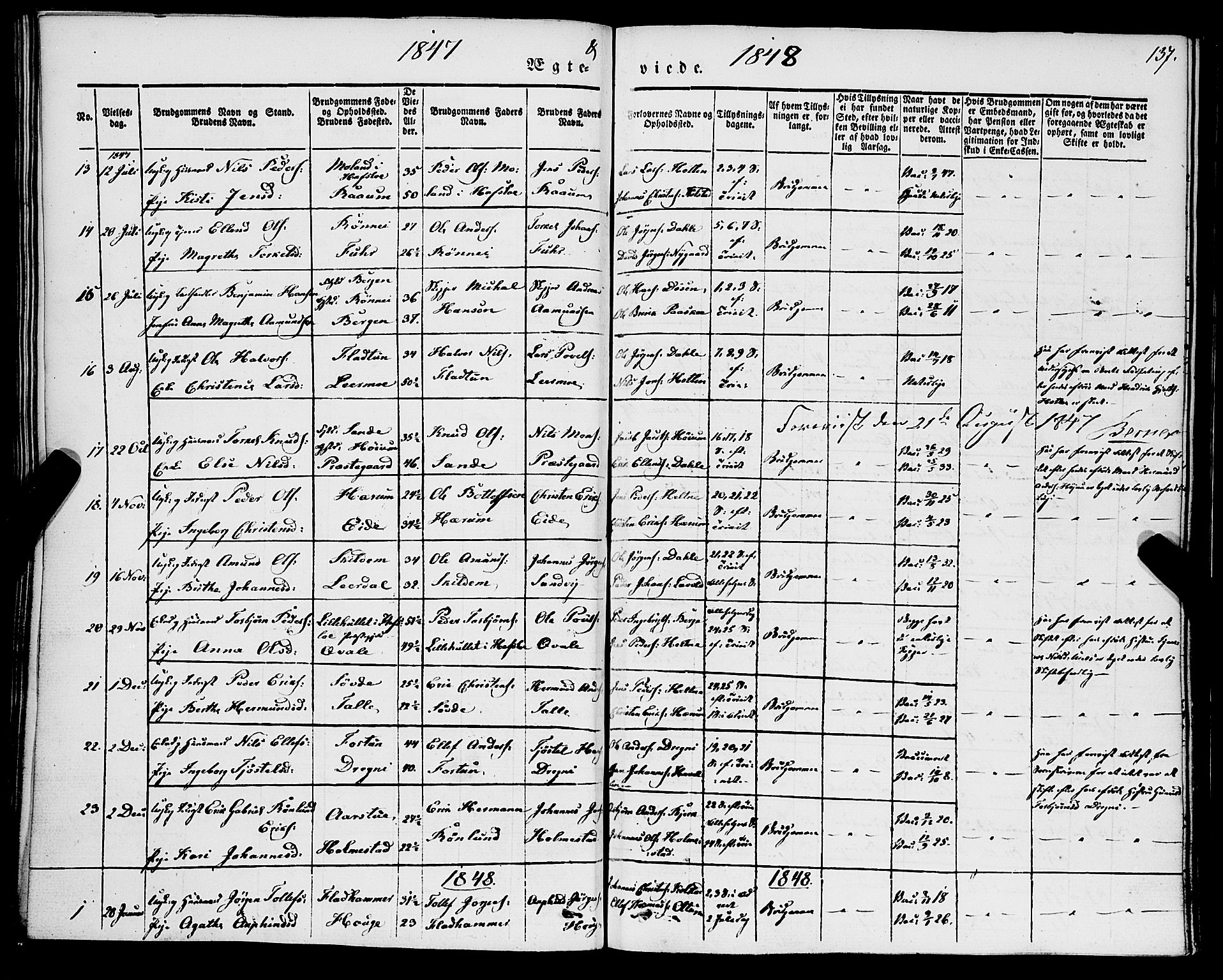 Luster sokneprestembete, AV/SAB-A-81101/H/Haa/Haaa/L0006: Parish register (official) no. A 6, 1840-1848, p. 137