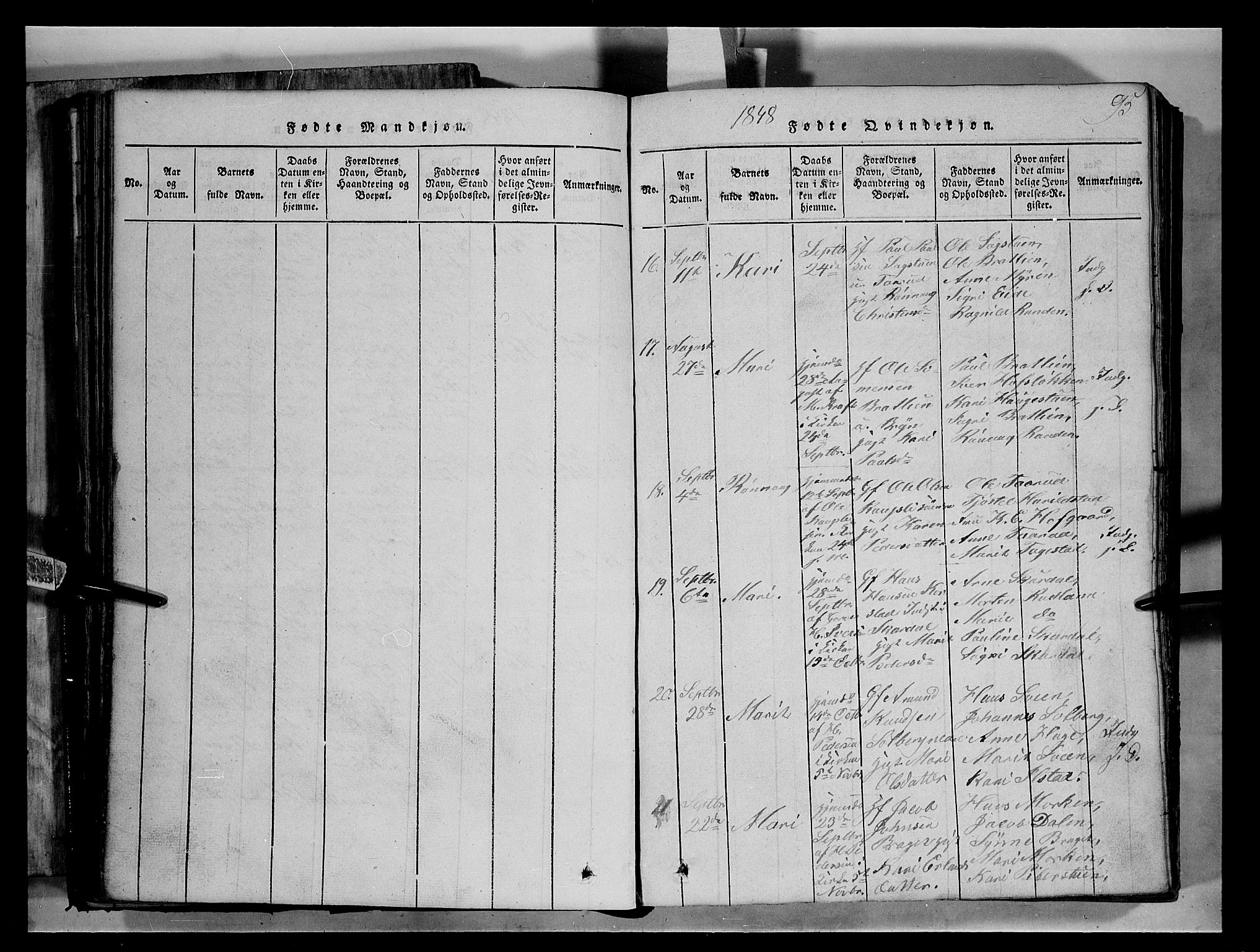 Fron prestekontor, AV/SAH-PREST-078/H/Ha/Hab/L0004: Parish register (copy) no. 4, 1816-1850, p. 95