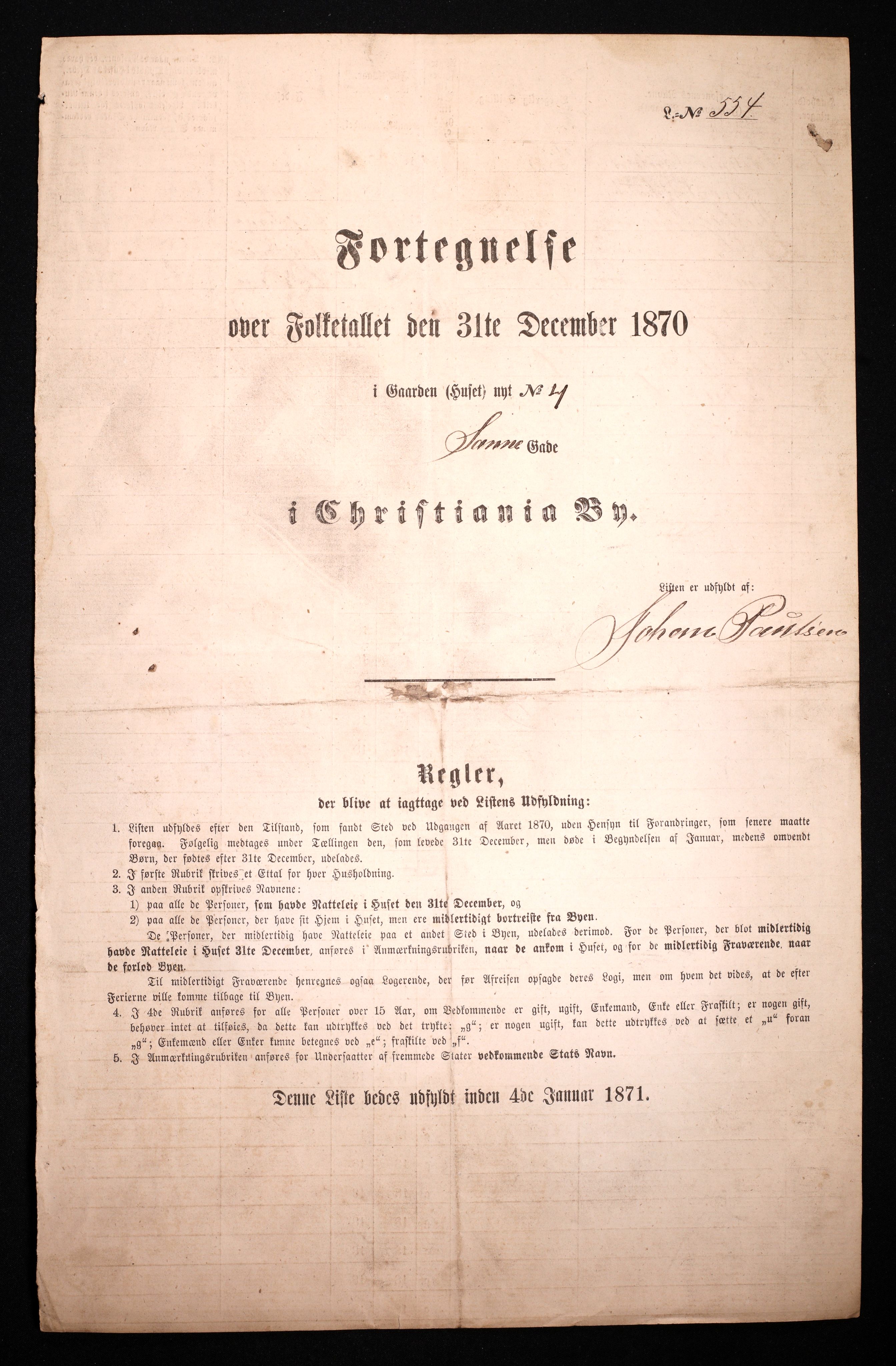 RA, 1870 census for 0301 Kristiania, 1870, p. 3302