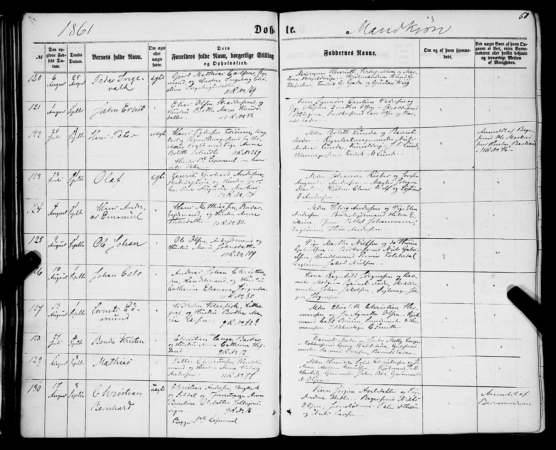 Domkirken sokneprestembete, AV/SAB-A-74801/H/Haa/L0021: Parish register (official) no. B 4, 1859-1871, p. 68