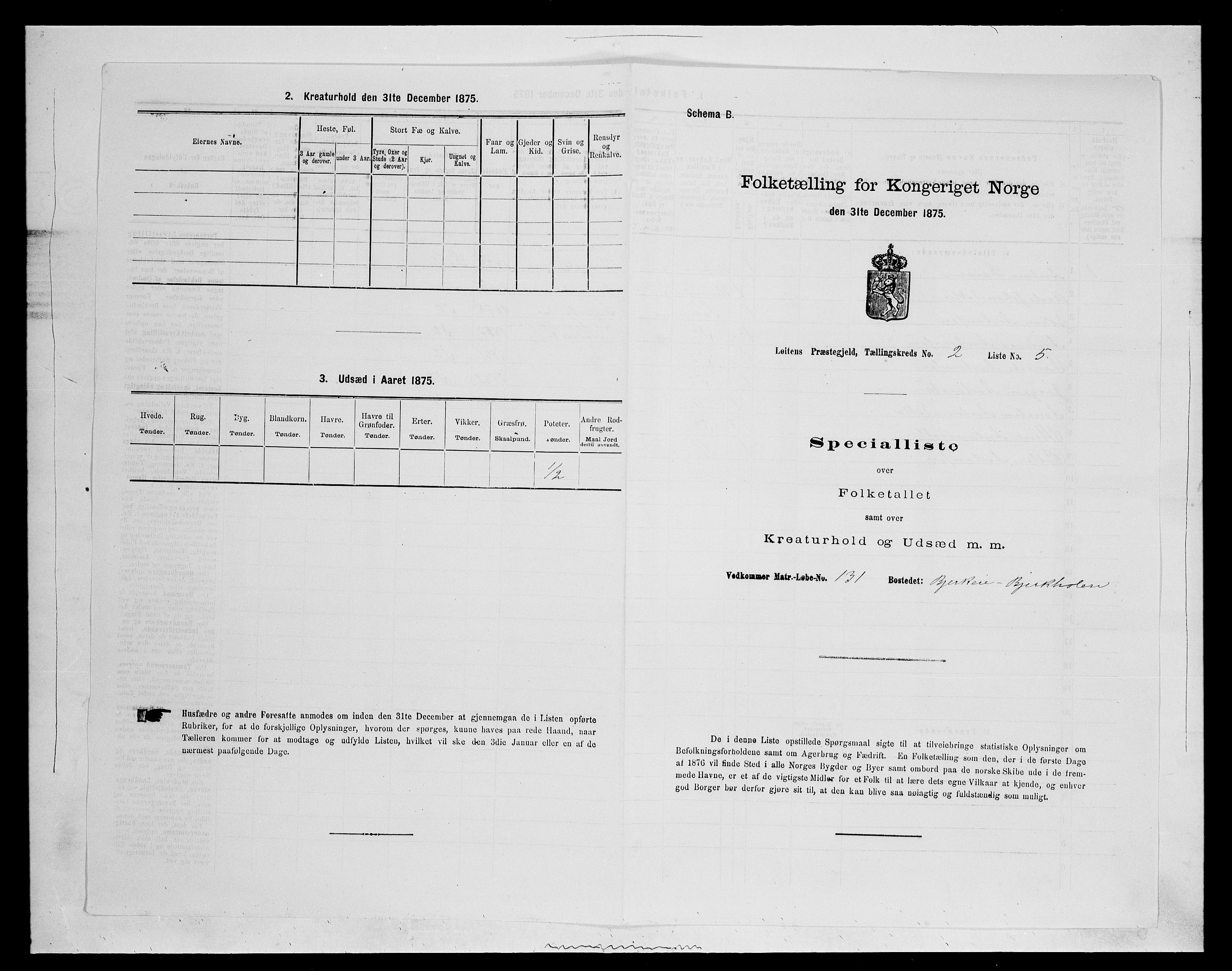 SAH, 1875 census for 0415P Løten, 1875, p. 441