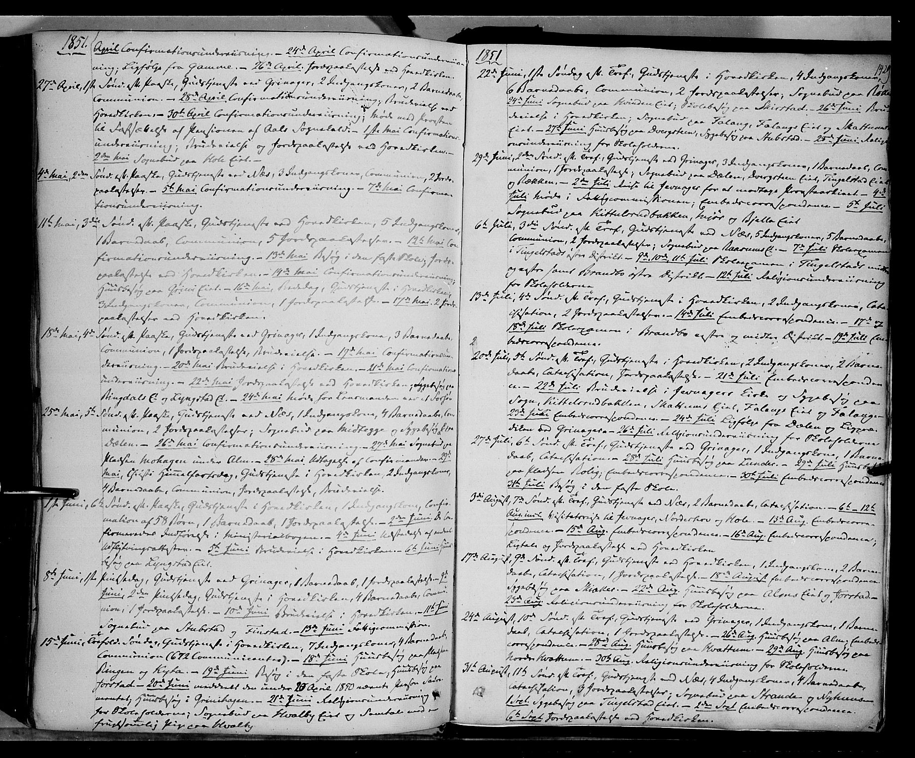 Gran prestekontor, AV/SAH-PREST-112/H/Ha/Haa/L0011: Parish register (official) no. 11, 1842-1856, p. 1428-1429