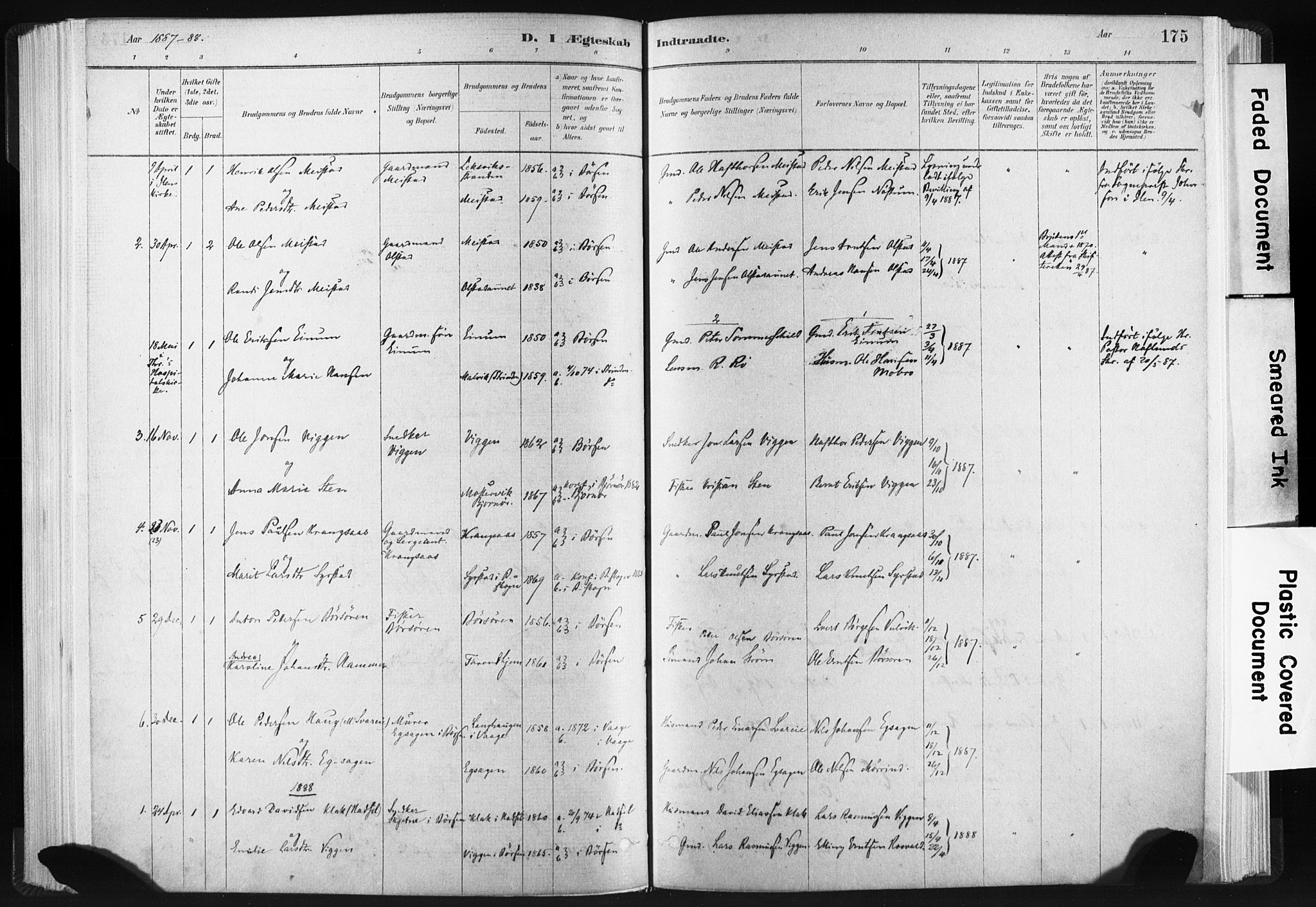 Ministerialprotokoller, klokkerbøker og fødselsregistre - Sør-Trøndelag, AV/SAT-A-1456/665/L0773: Parish register (official) no. 665A08, 1879-1905, p. 175