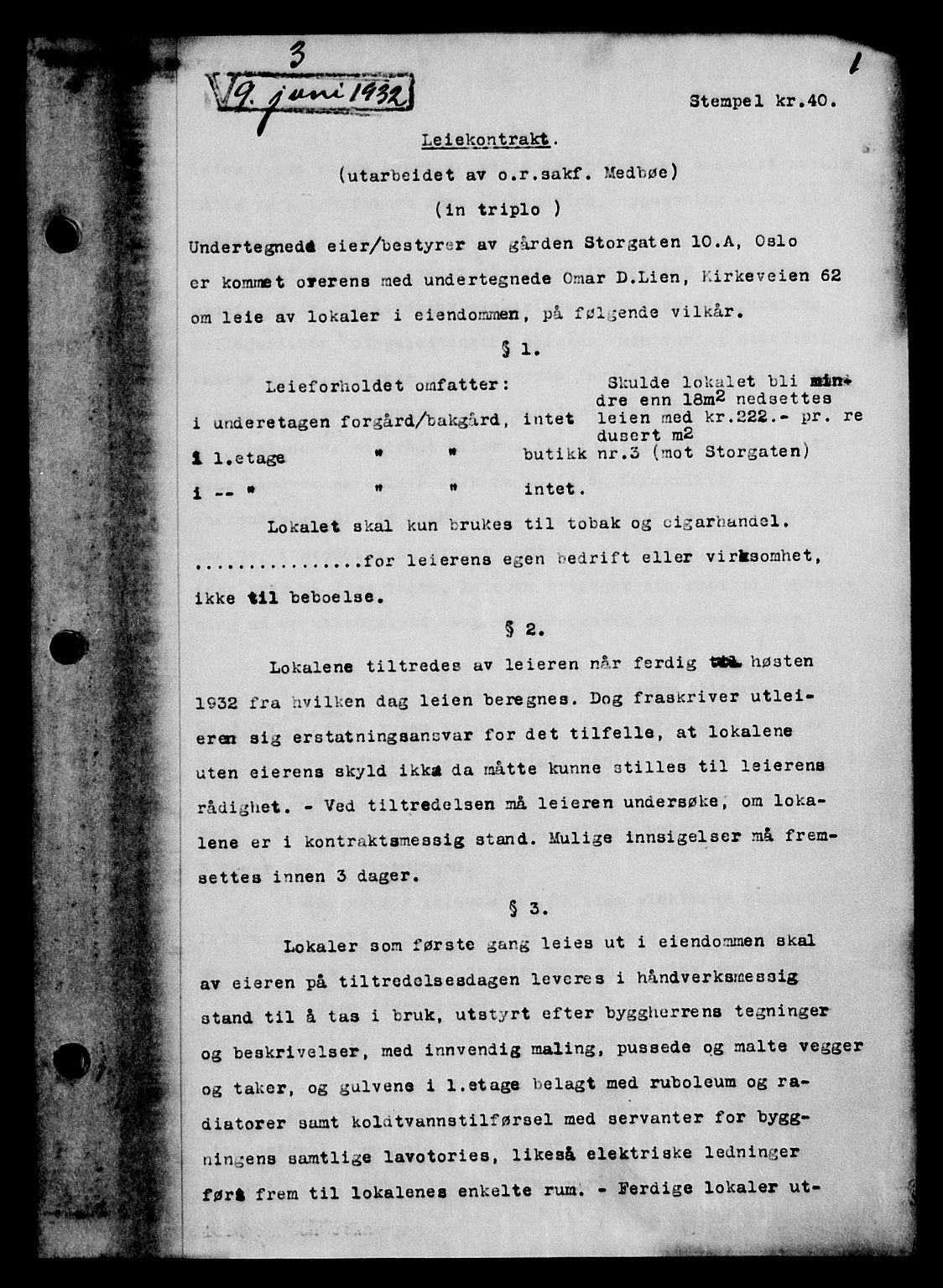 Oslo byskriverembete, SAO/A-10227/G/Gb/Gbb/Gbba/L0117: Mortgage book no. I 117, 1932-1933, p. 1
