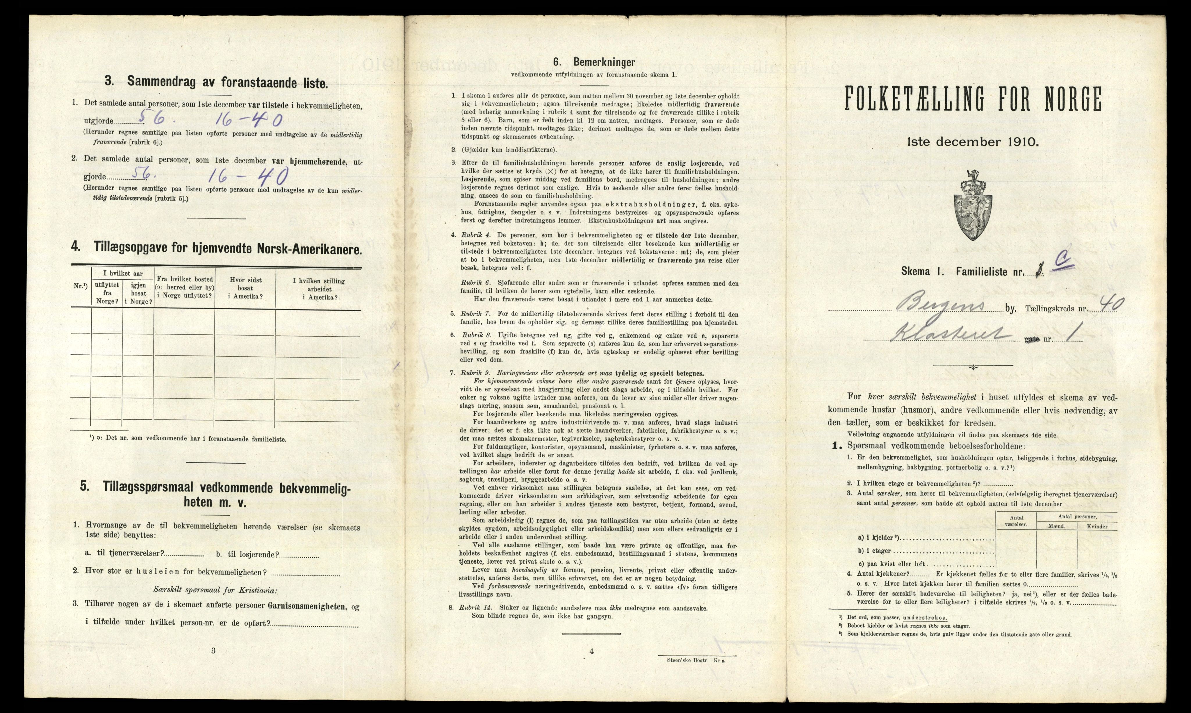 RA, 1910 census for Bergen, 1910, p. 13459