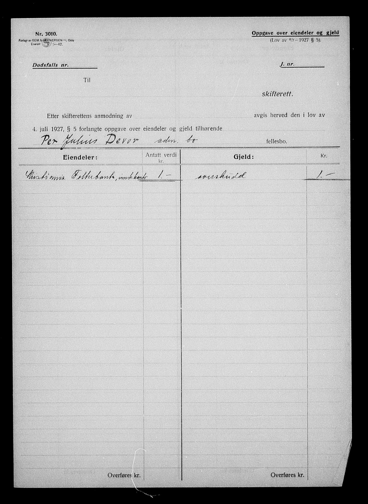 Justisdepartementet, Tilbakeføringskontoret for inndratte formuer, AV/RA-S-1564/H/Hc/Hcc/L0930: --, 1945-1947, p. 149