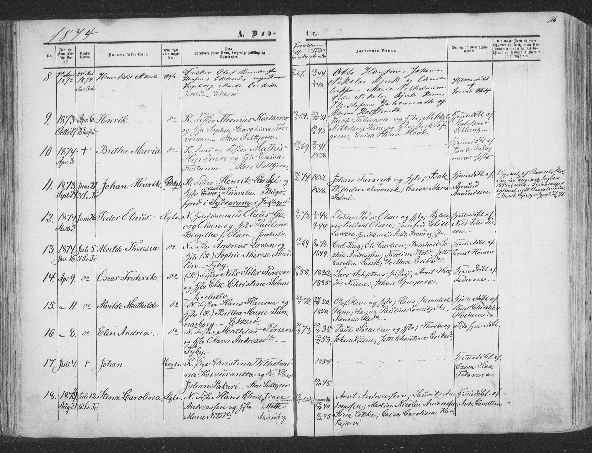 Vadsø sokneprestkontor, SATØ/S-1325/H/Ha/L0004kirke: Parish register (official) no. 4, 1854-1880, p. 116