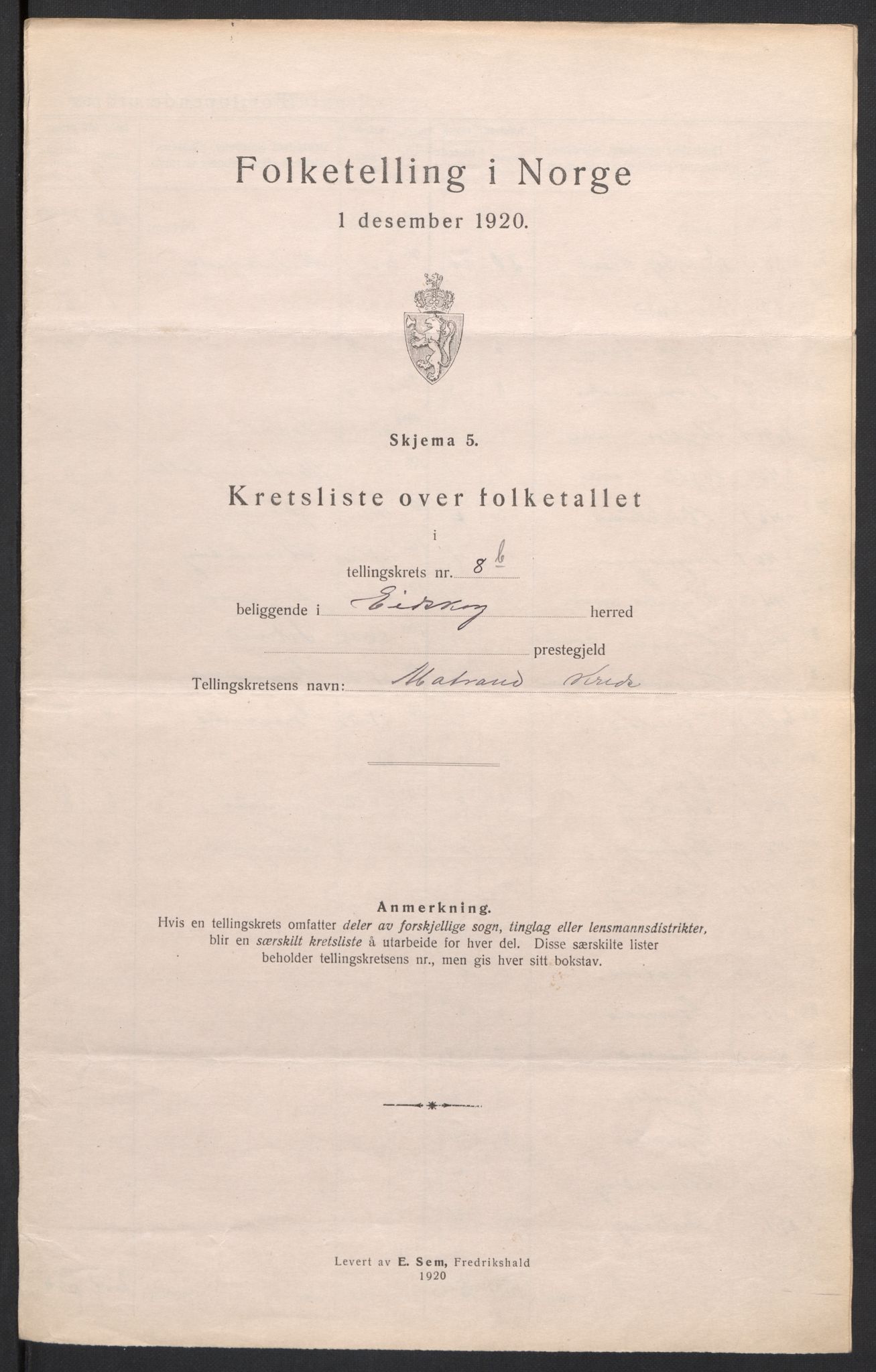 SAH, 1920 census for Eidskog, 1920, p. 40