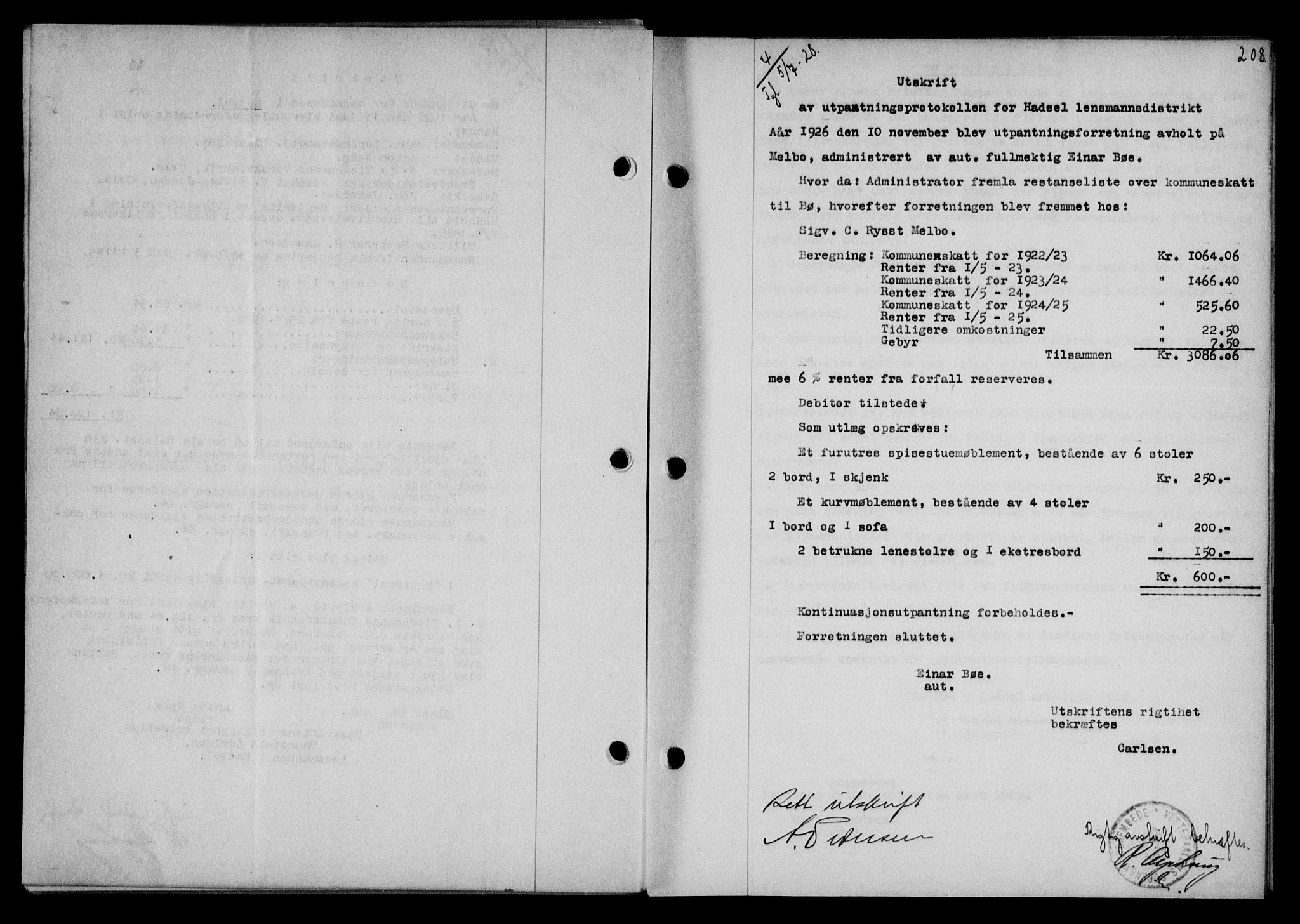 Vesterålen sorenskriveri, SAT/A-4180/1/2/2Ca/L0046: Mortgage book no. 39, 1928-1928, Deed date: 05.07.1928